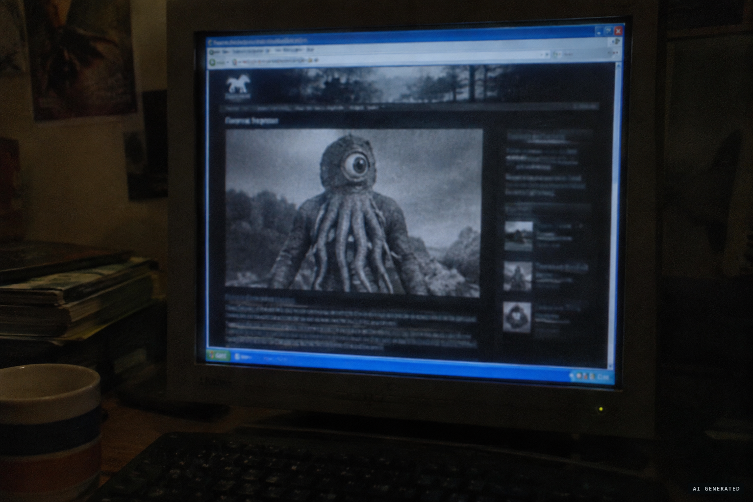 Online write-ups dub it the "Indescribable Octo-Man" with stills from the 1971 film Octaman