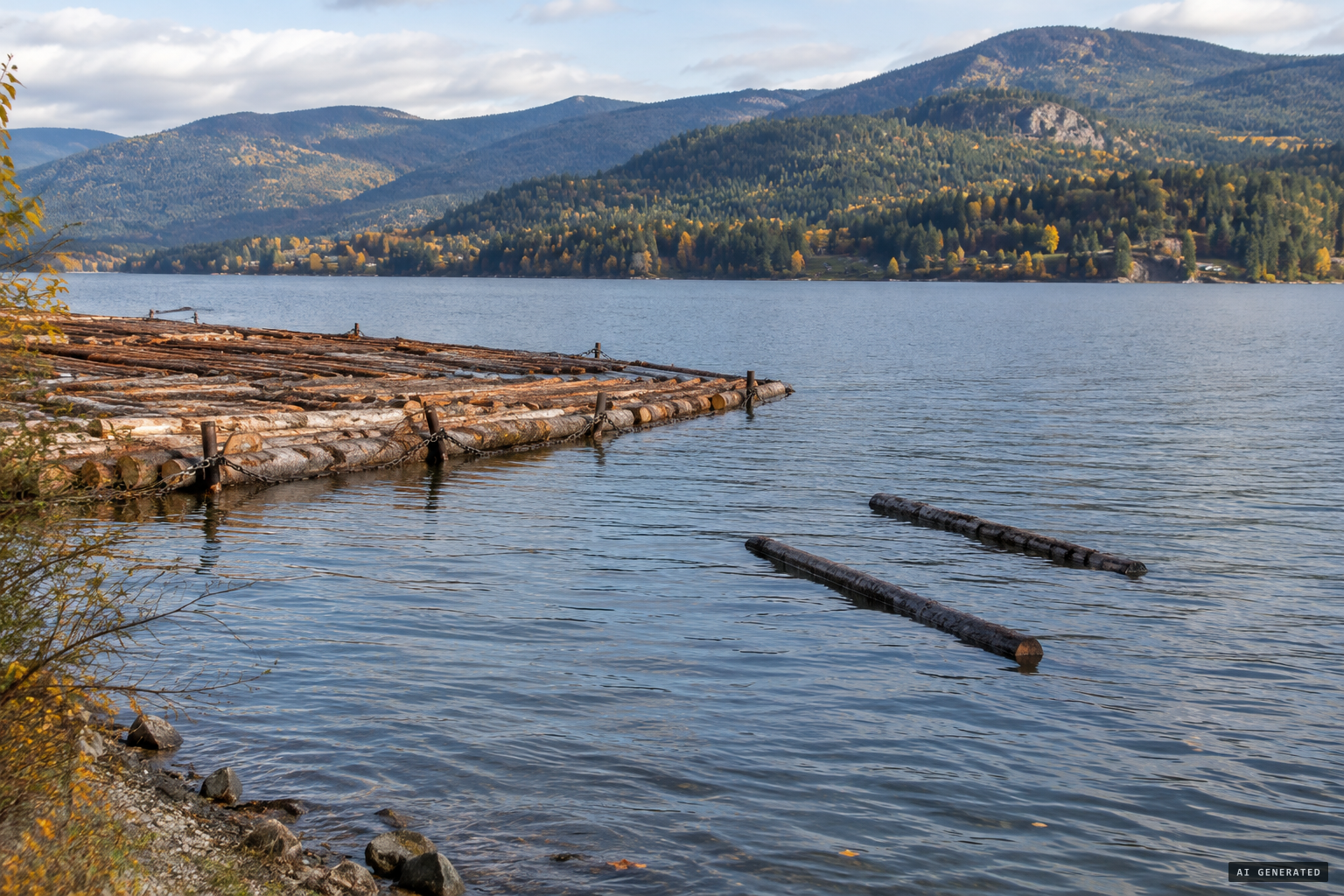 Radford's answer: logs, perhaps two escaped from a timber boom