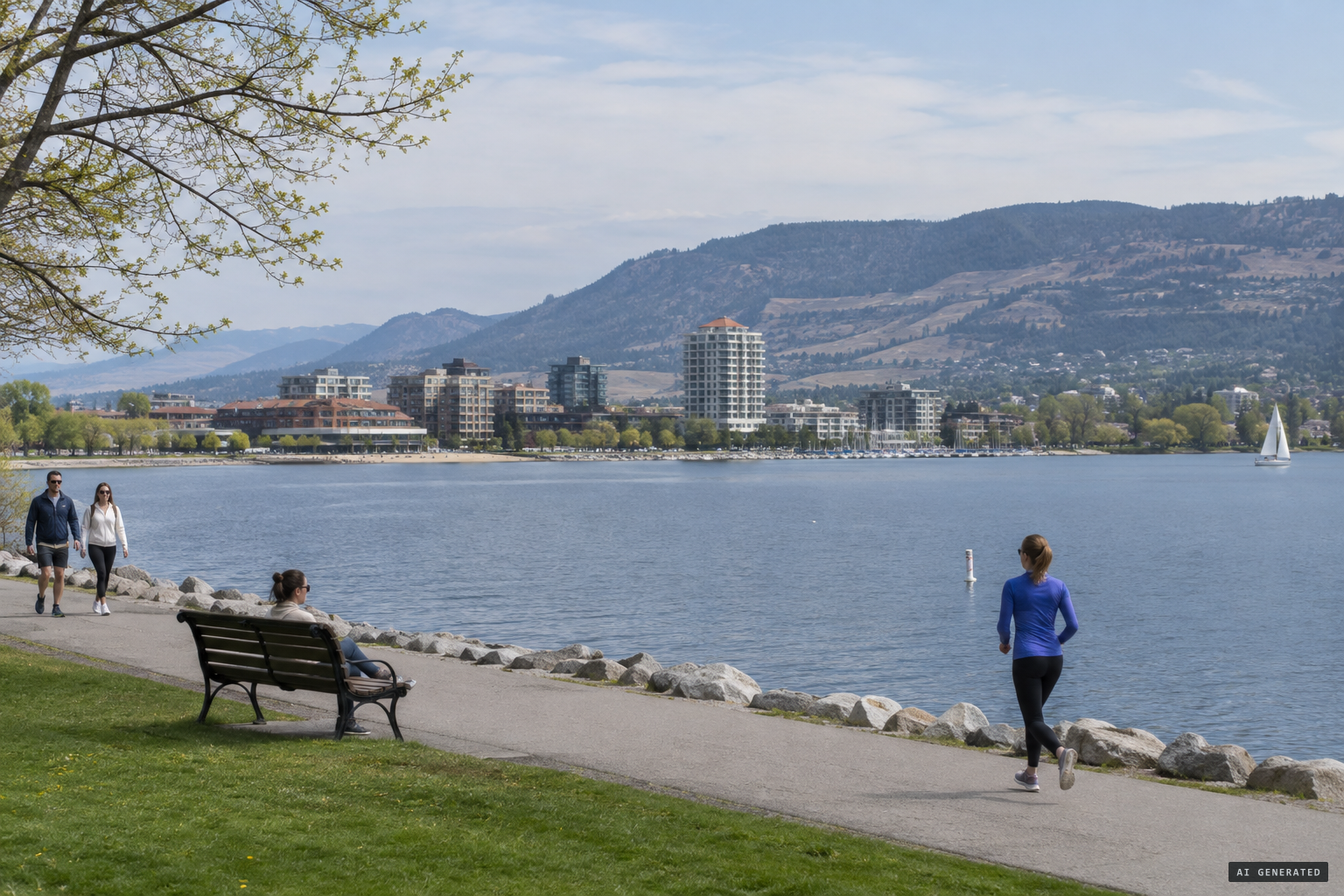 Kelowna's City Park on the east shore of Okanagan Lake, home of the Ogopogo legend