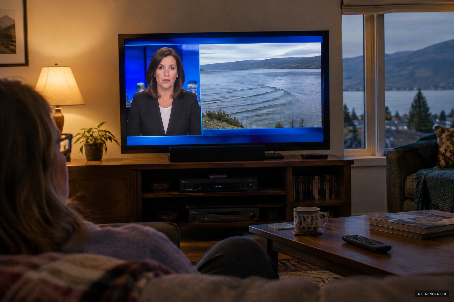 Global News airs a viewer clip of odd waves on Okanagan Lake