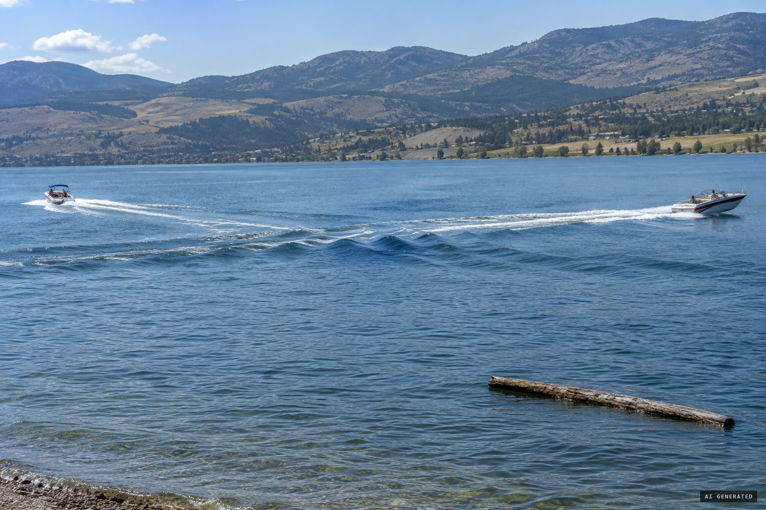 Locals suggest a log, crossing boat wakes, or the lake turning over