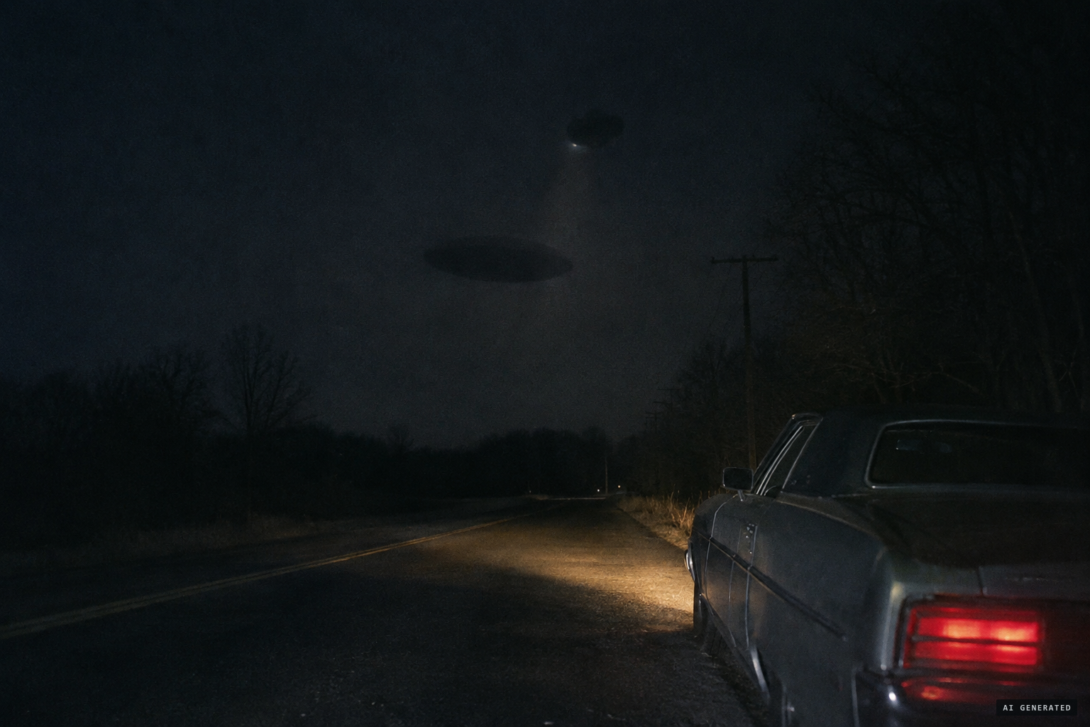 The UFO stops to hover as another object meets the first