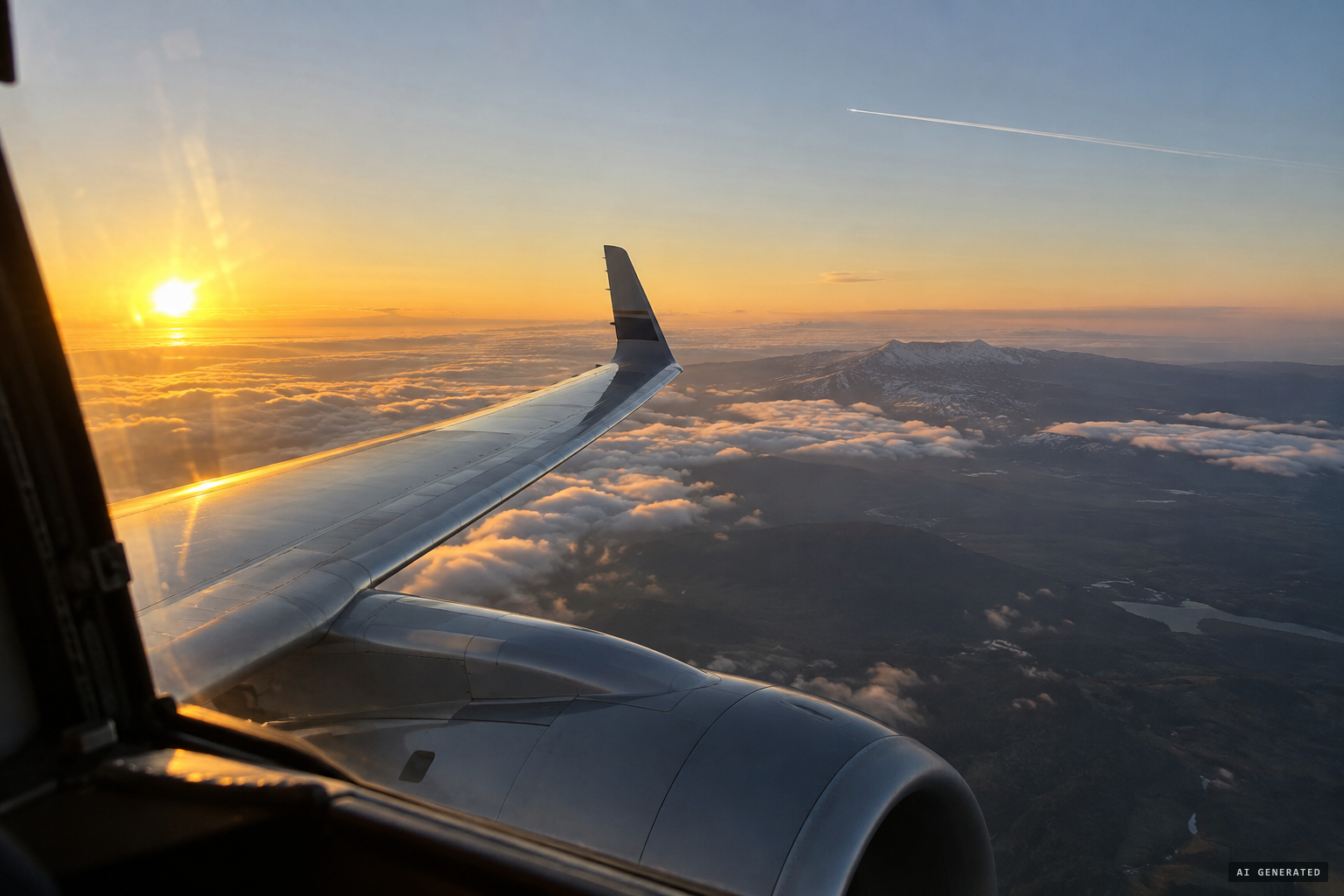 Airliners cruising over the California–Oregon border late on October 25, 2017