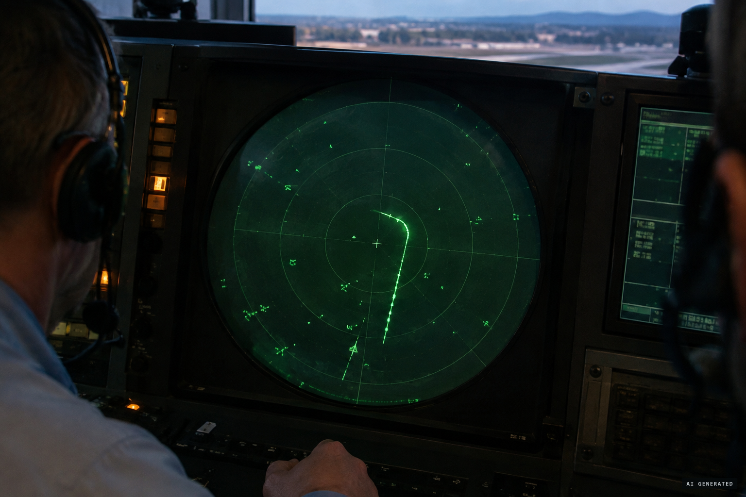 The intruder turns abruptly northbound, then drops off the scope