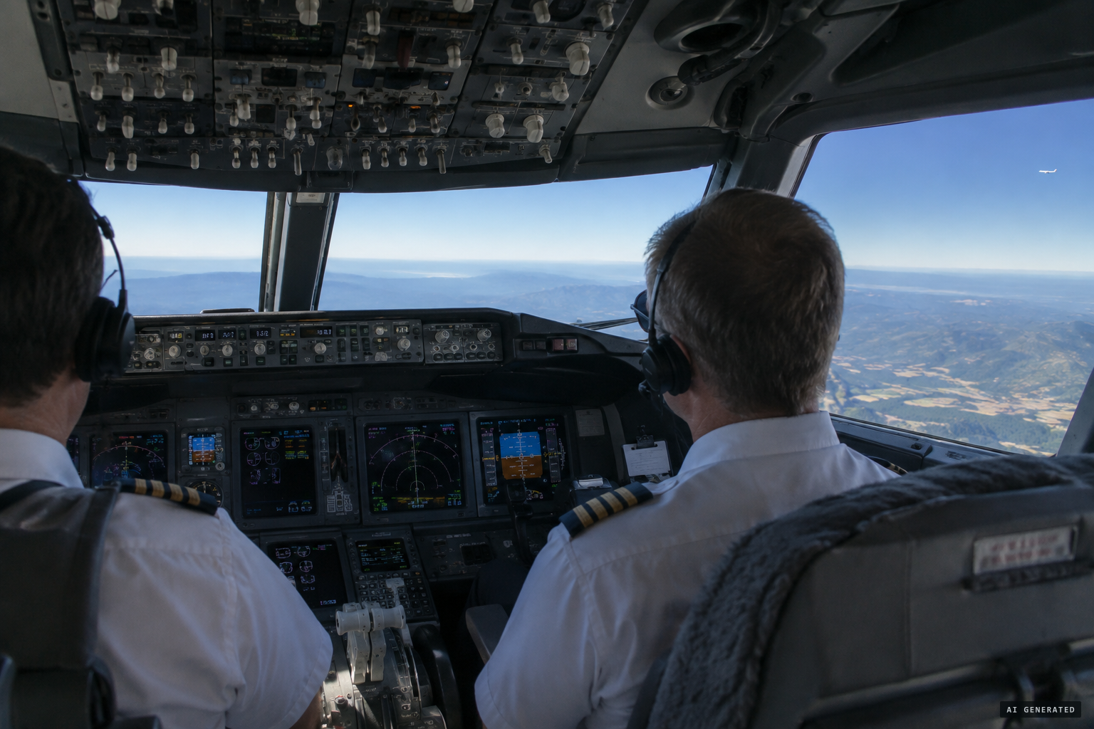 A white aircraft paces United 612 off its 3 o'clock, 5 to 10 miles away