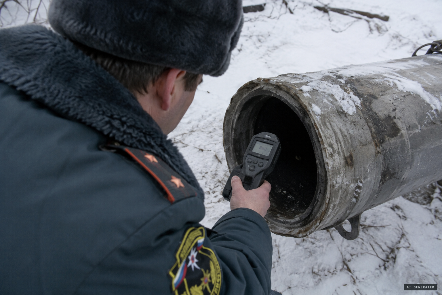 Rescue officials measure the radiation and find none