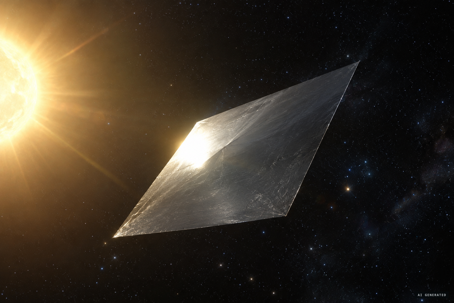 The light sail idea: a thin sheet pushed by sunlight