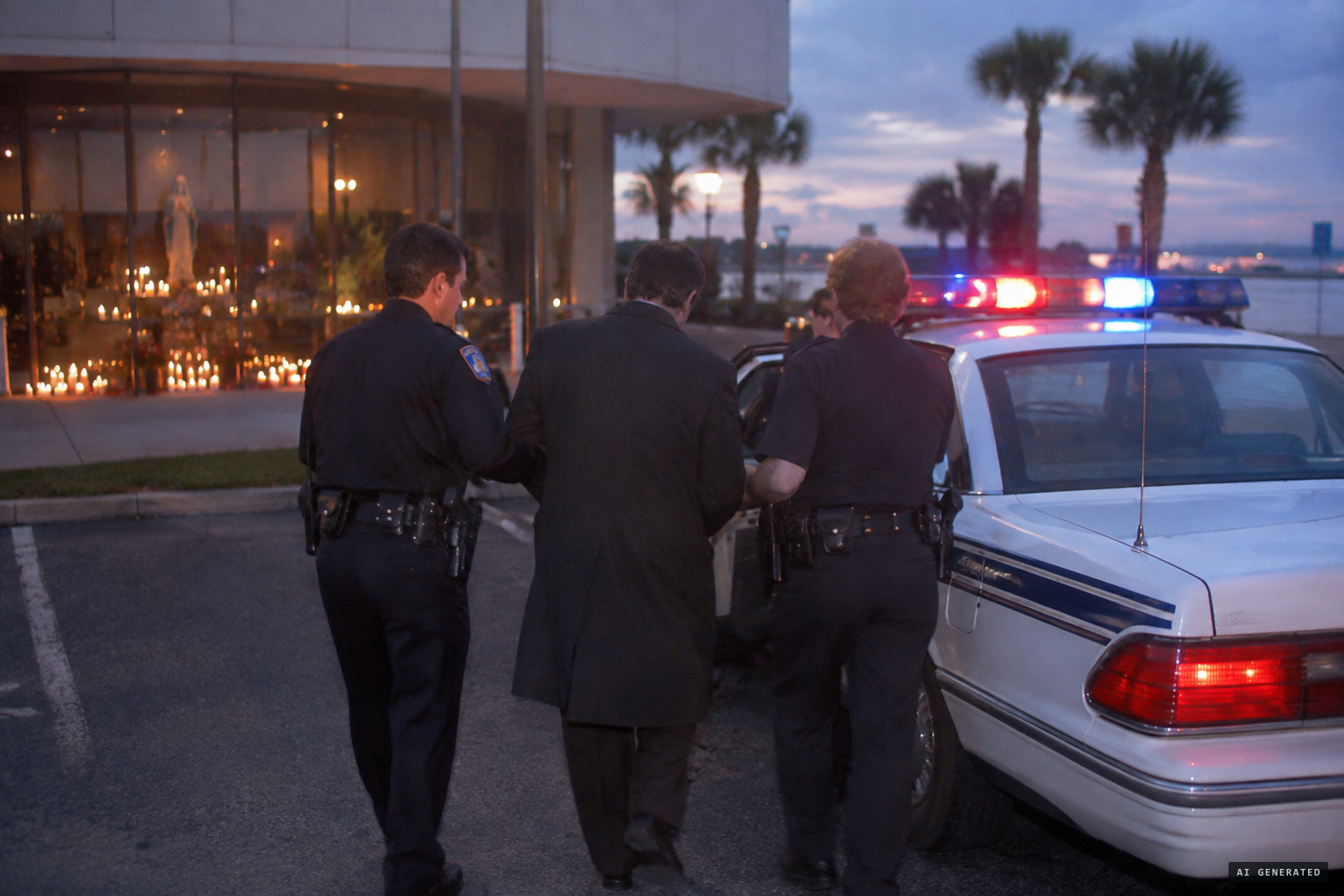 Wieslaw Skowronek is arrested for trespass at the site, January 19, 1997