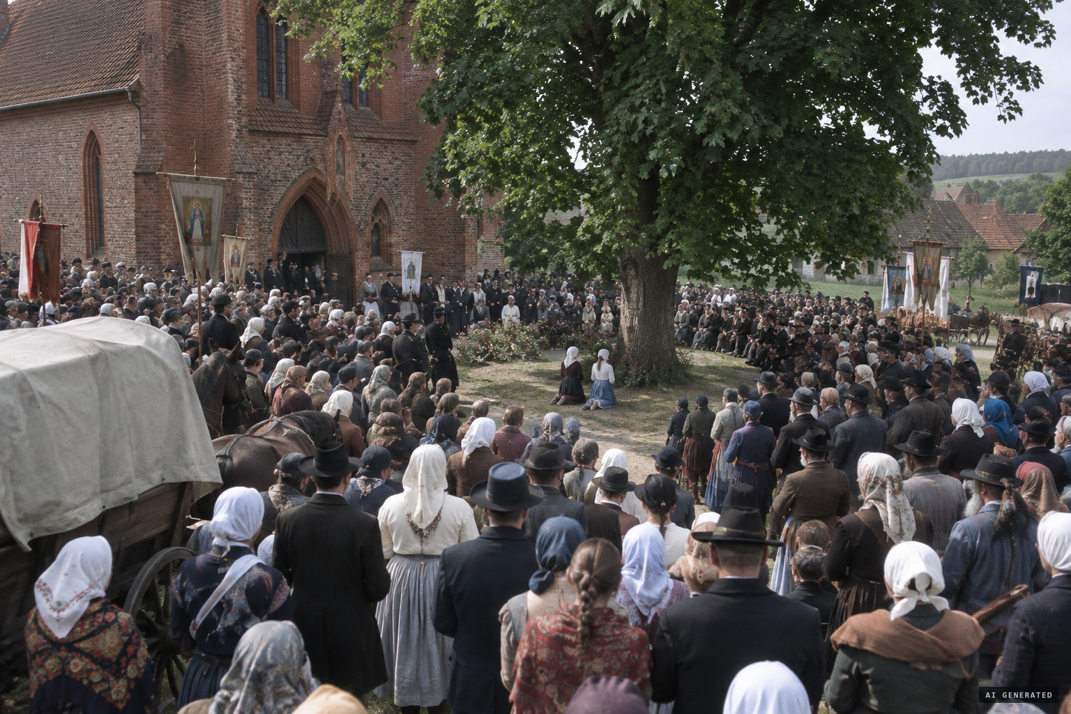 About 50,000 pilgrims came on 8 September, watching the girls