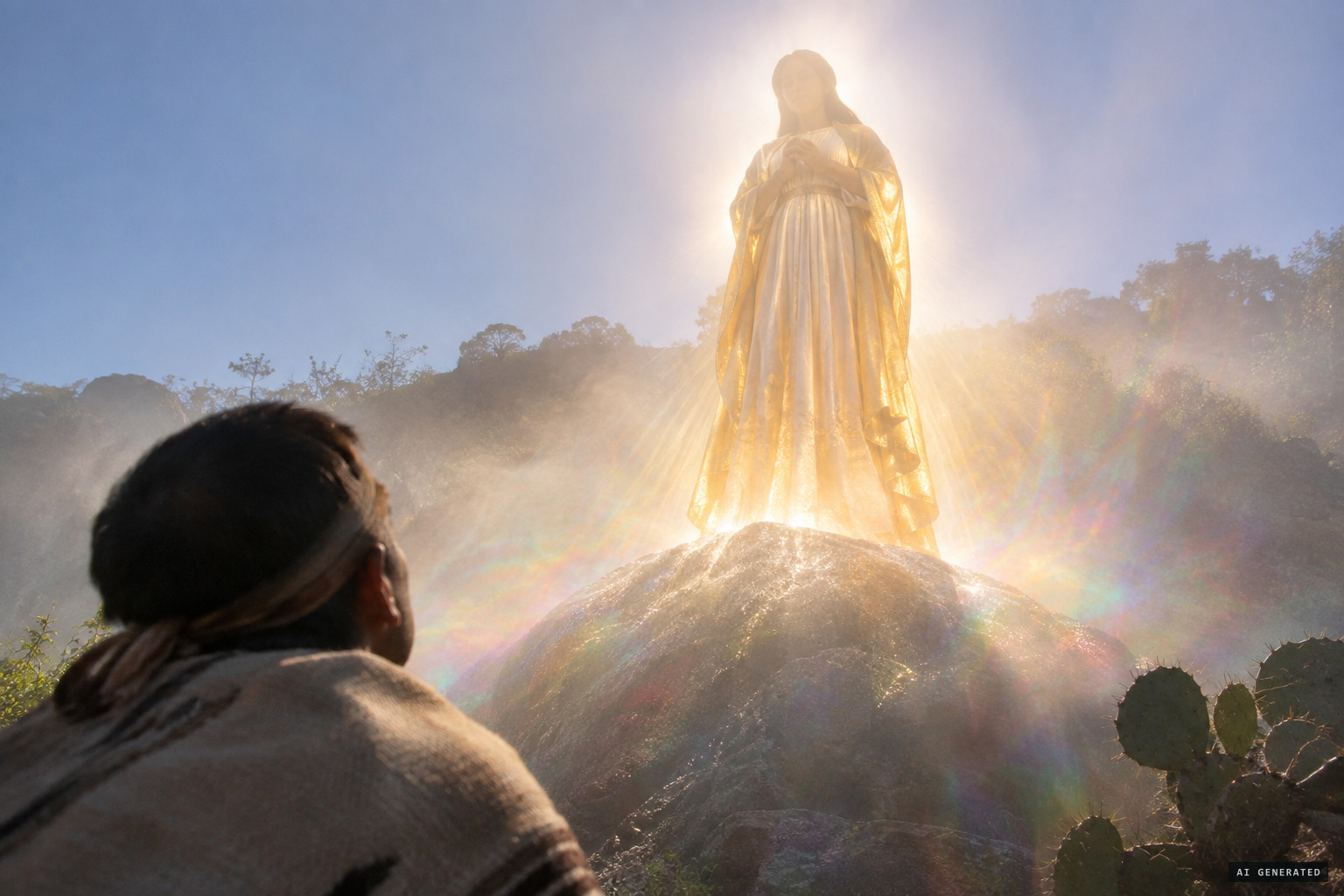 The Maiden on the summit, her dress shining like the sun