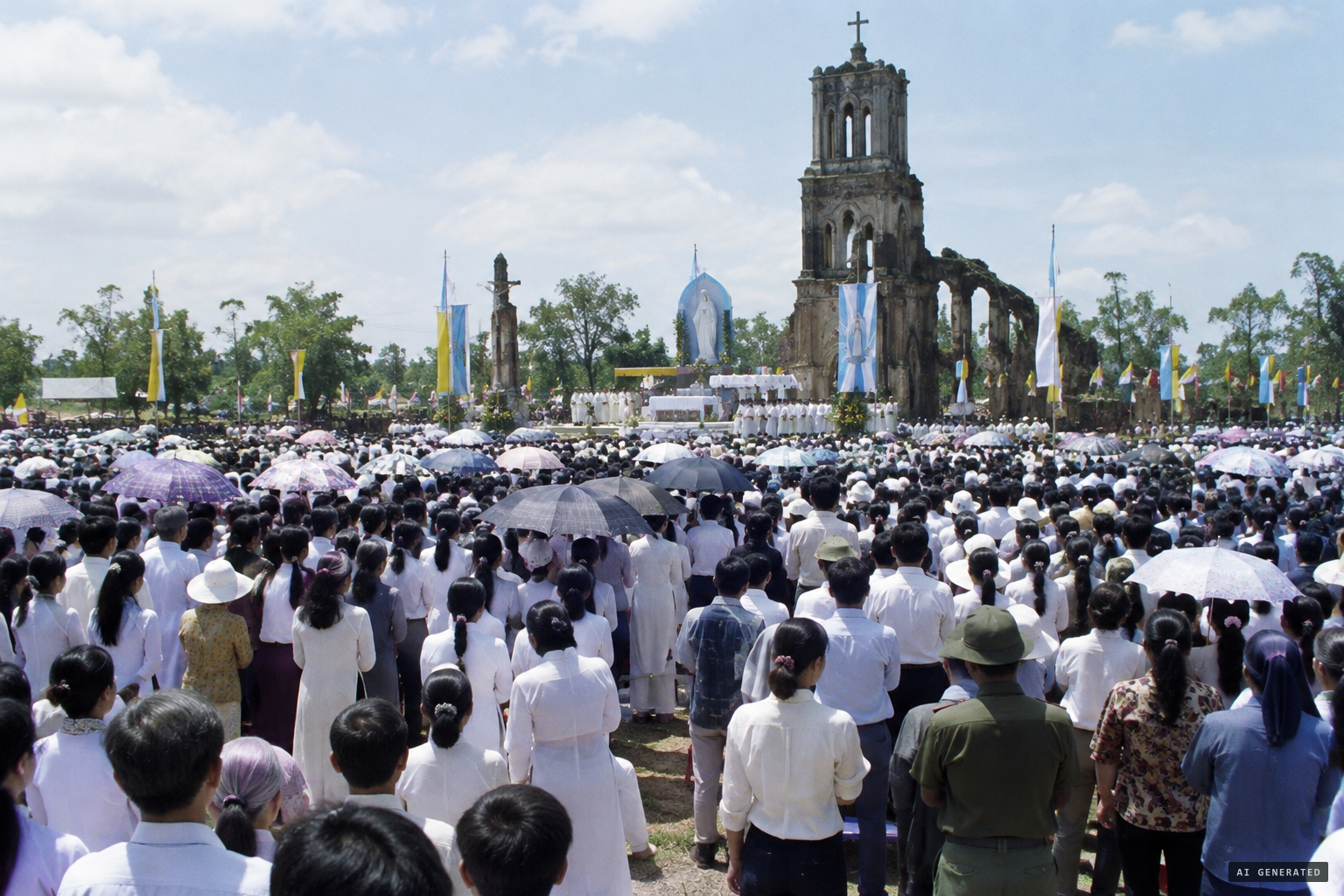 The 1998 bicentennial draws enormous crowds of pilgrims.