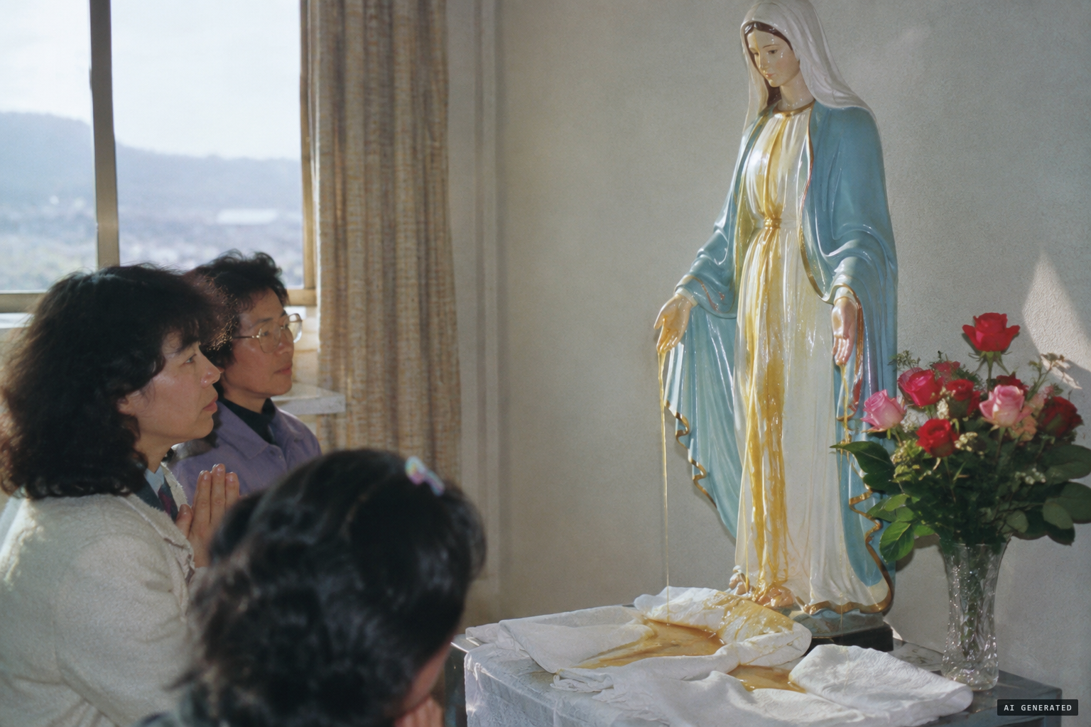 From 24 November 1992, fragrant oil said to flow from the statue