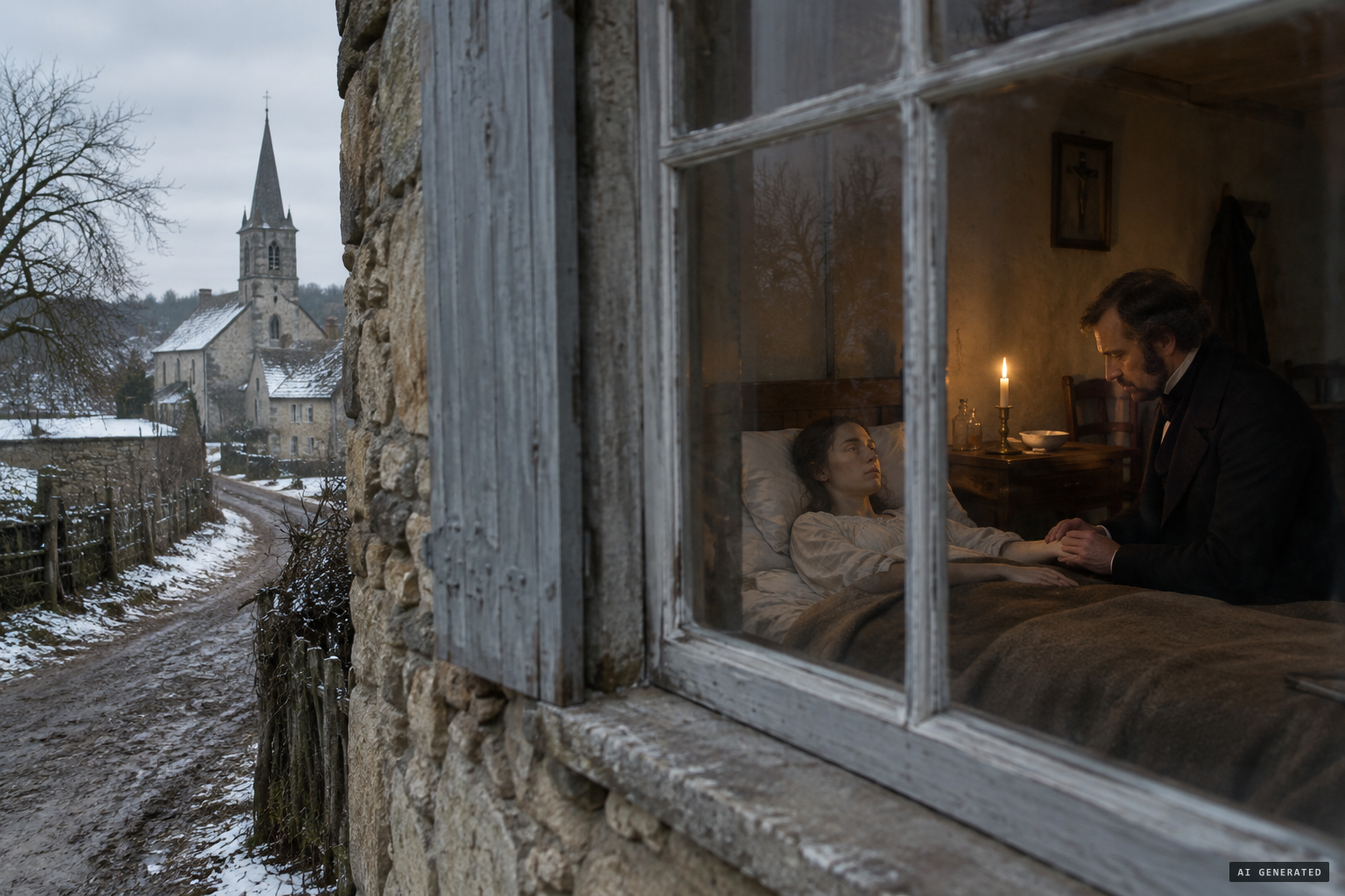 Estelle Faguette lies dying in her parents' house in Pellevoisin