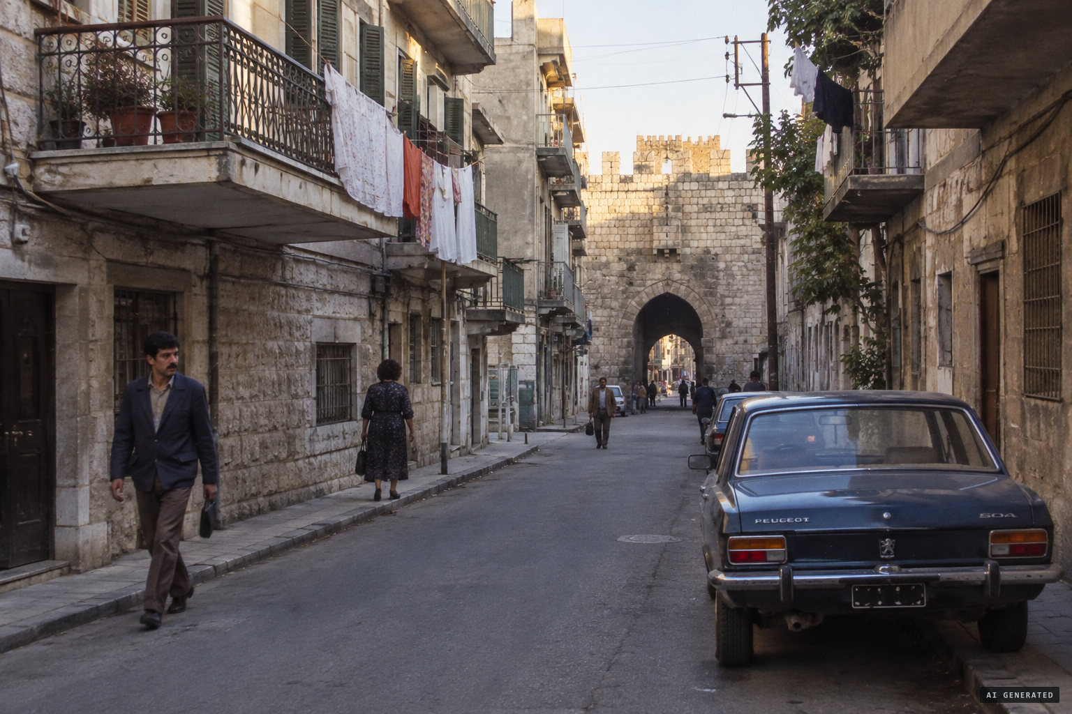 The modest Soufanieh district near Bab Touma in Damascus, 1982