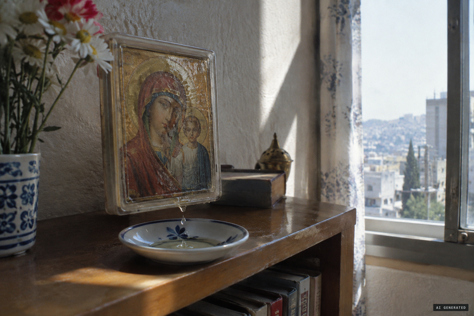 November 27, 1982: the small Kazan icon begins to ooze oil into a saucer