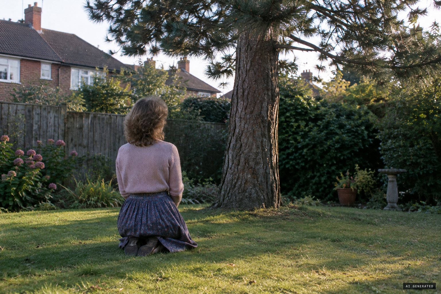 The pine tree at the de Menezes home, where the messages came
