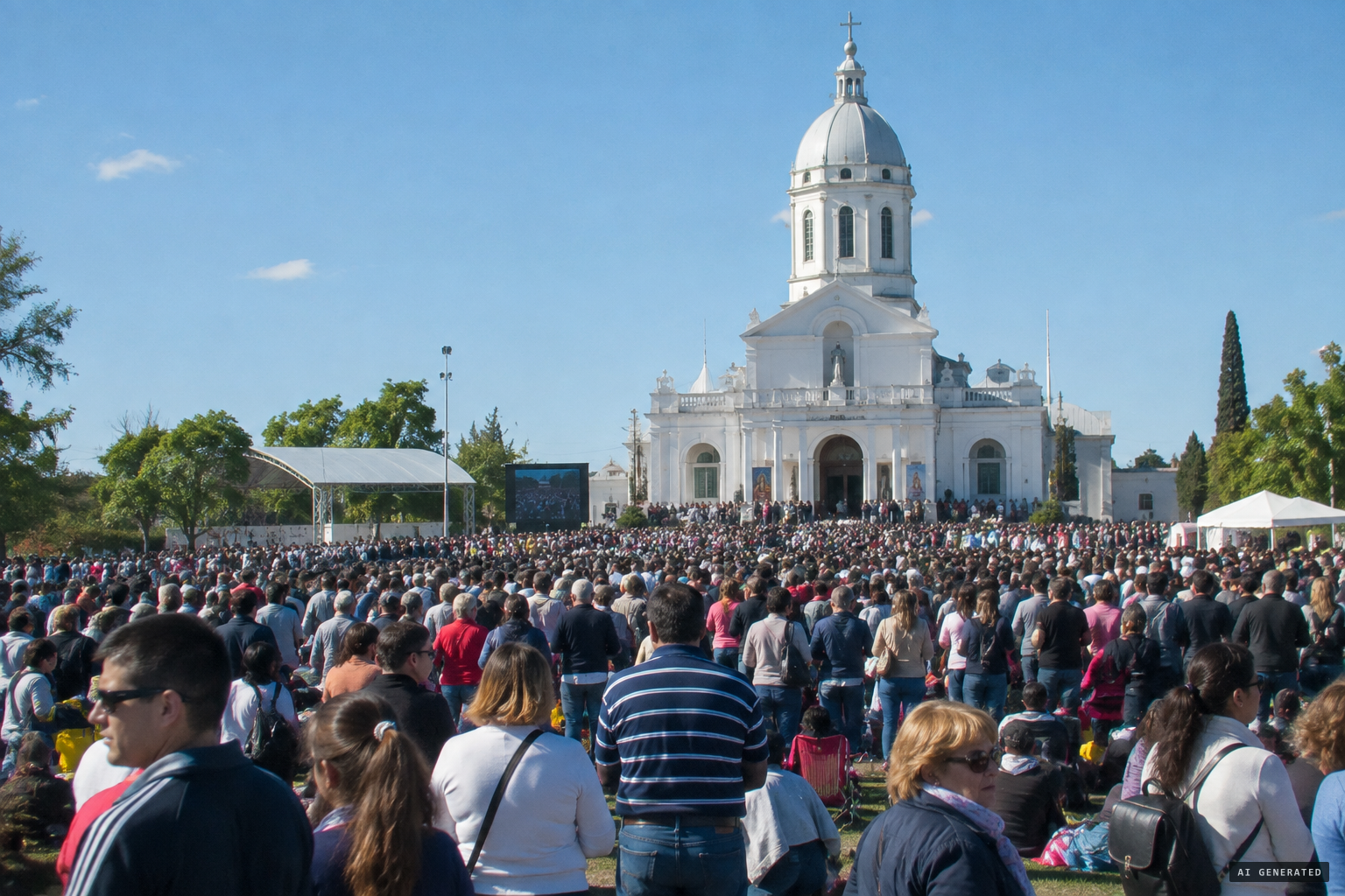 Hundreds of thousands of pilgrims at the El Campito shrine on the 25 September feast