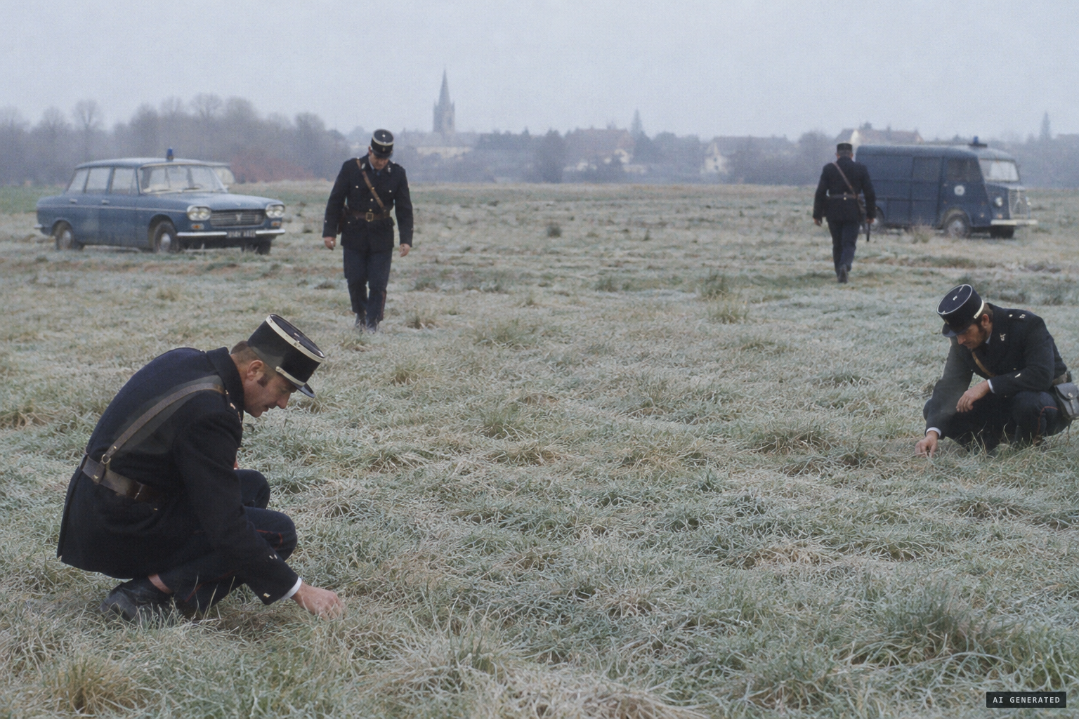 The gendarmes search the meadow and find no trace