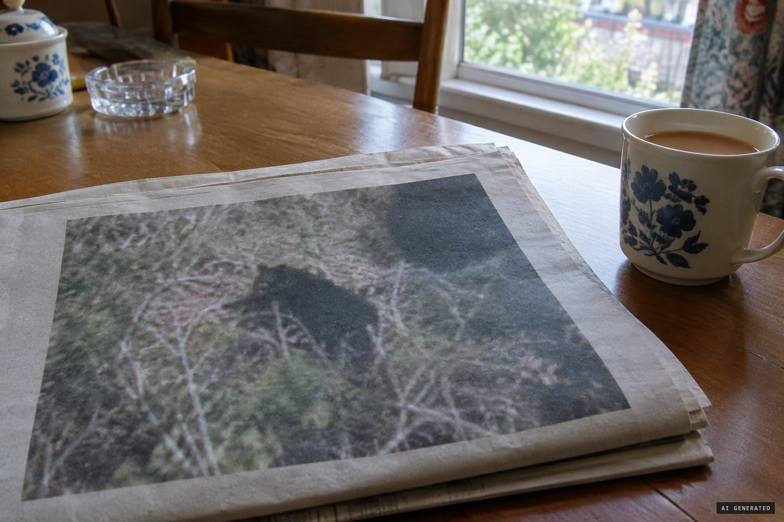 The blurry photograph runs in newspapers across New Zealand