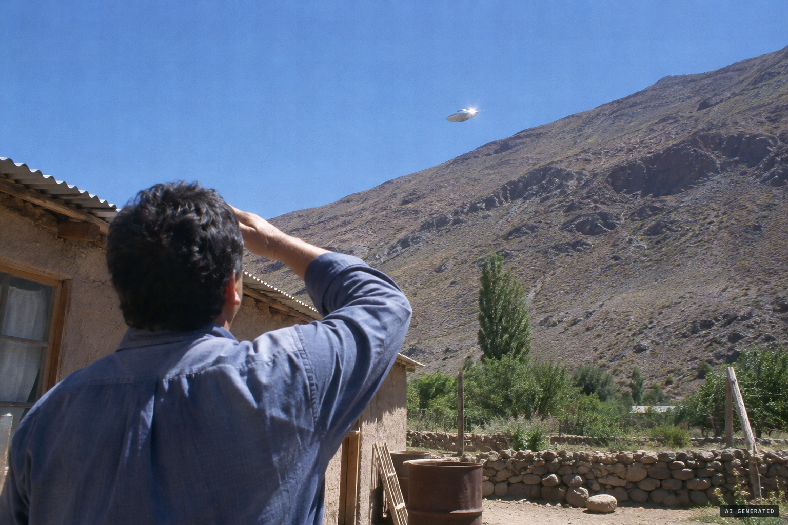 Raúl Flores sees a metal disc glinting in the sun