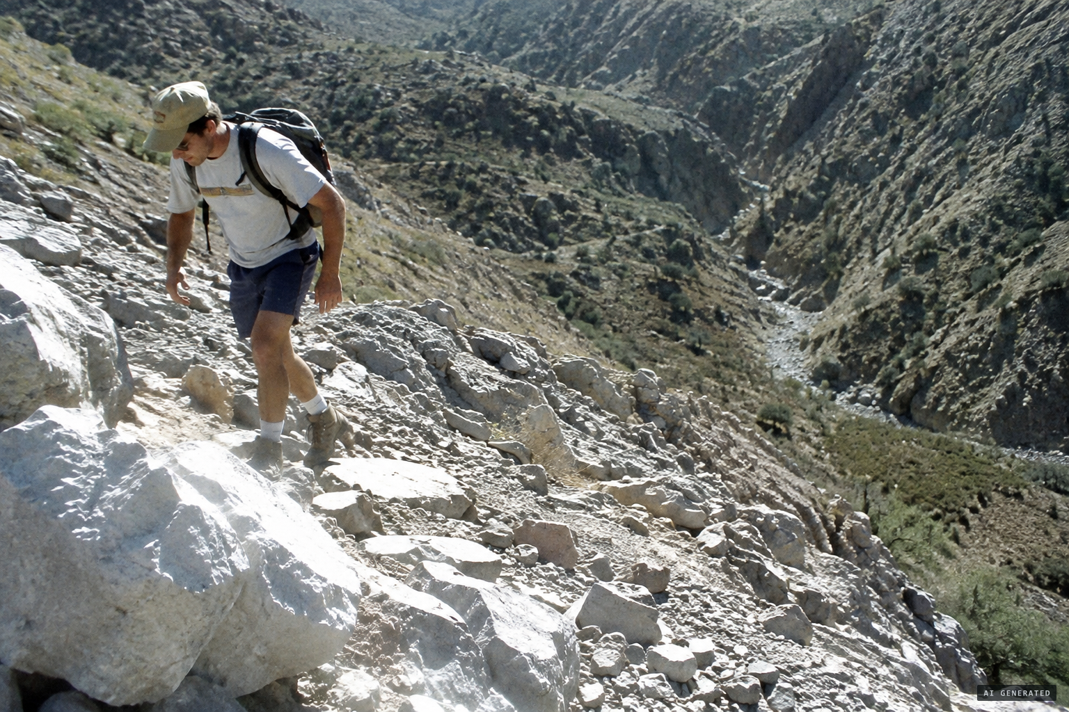 The official explanation: sunlight on white stones in the ravine