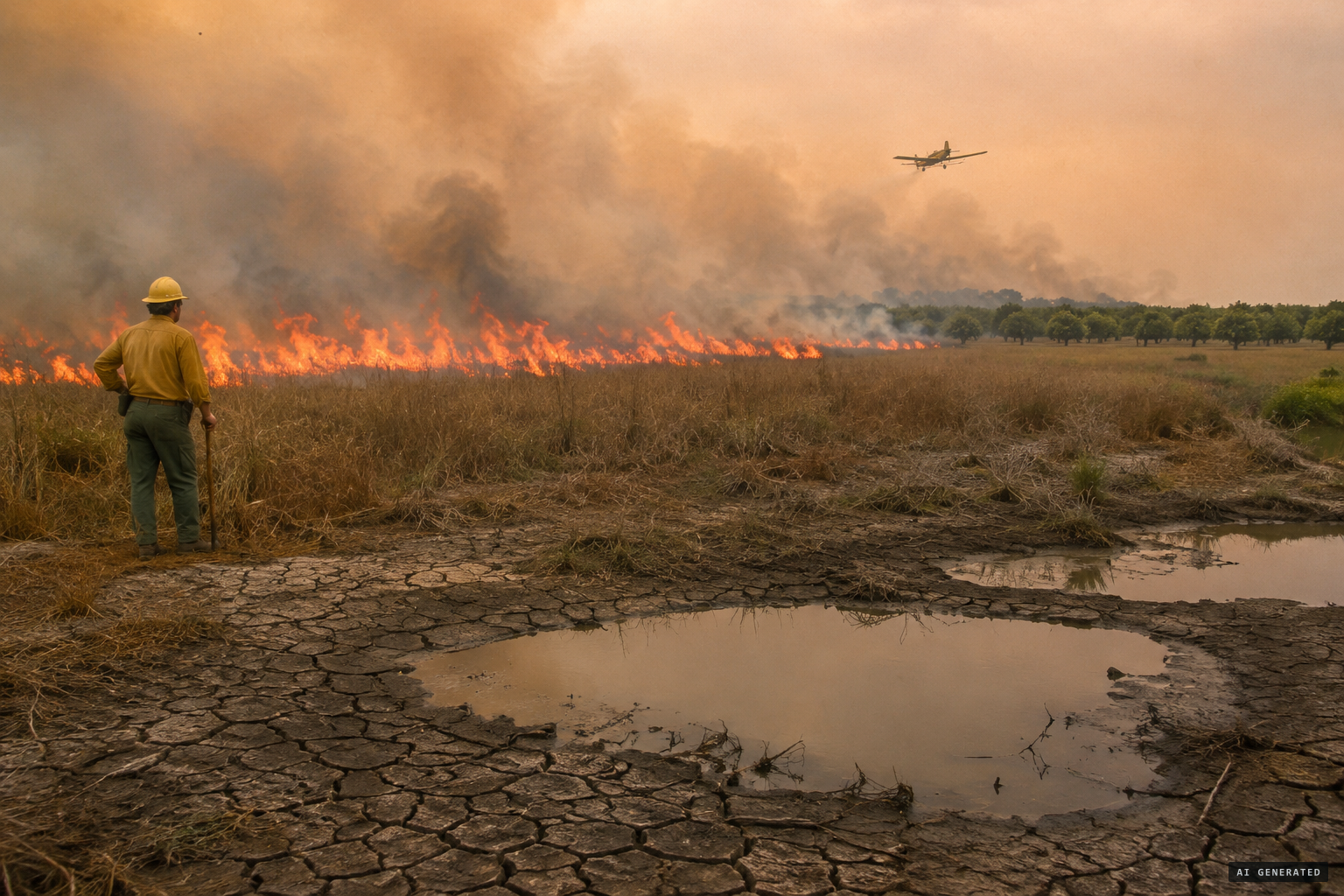 Drought and Everglades wildfires, South Florida, 1974