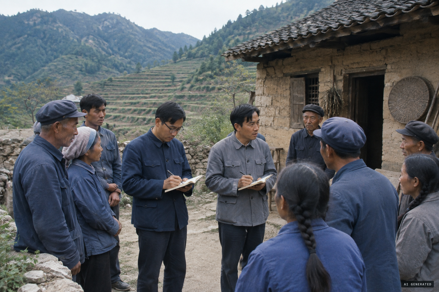 The Shaanxi investigation team collecting testimony about the yeren