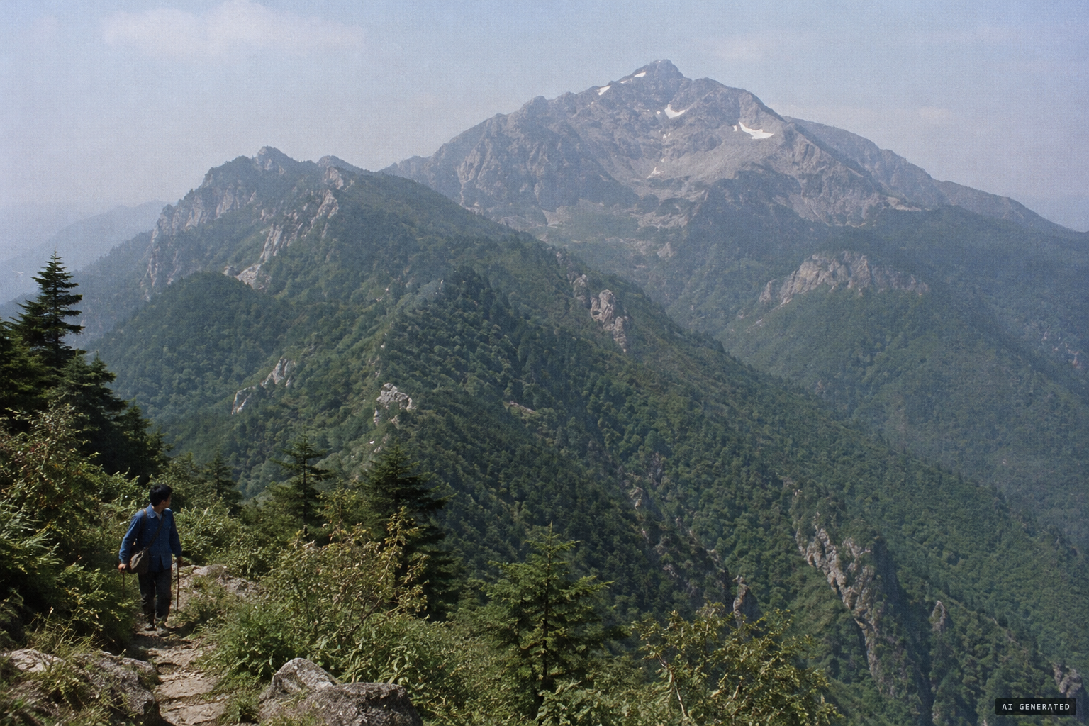 The Taibai mountains, below Mount Taibai, highest point of the Qinling
