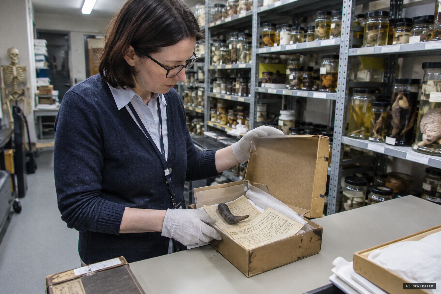 Curators find Osman Hill's box with the yeti finger
