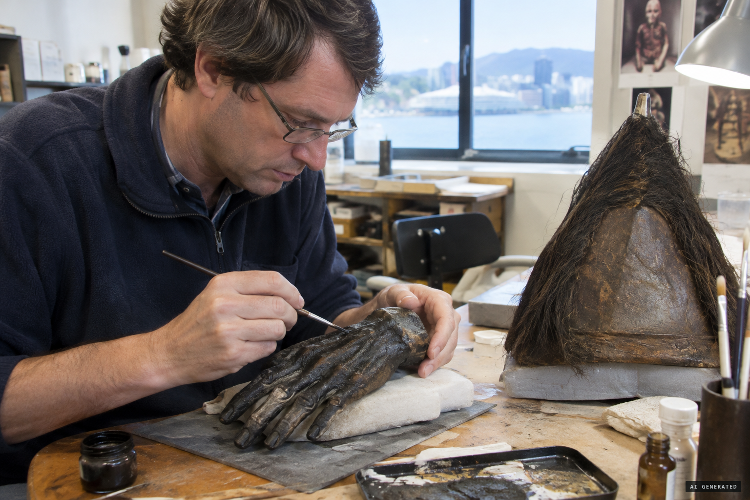 Wētā Workshop crafts the replica hand and skull