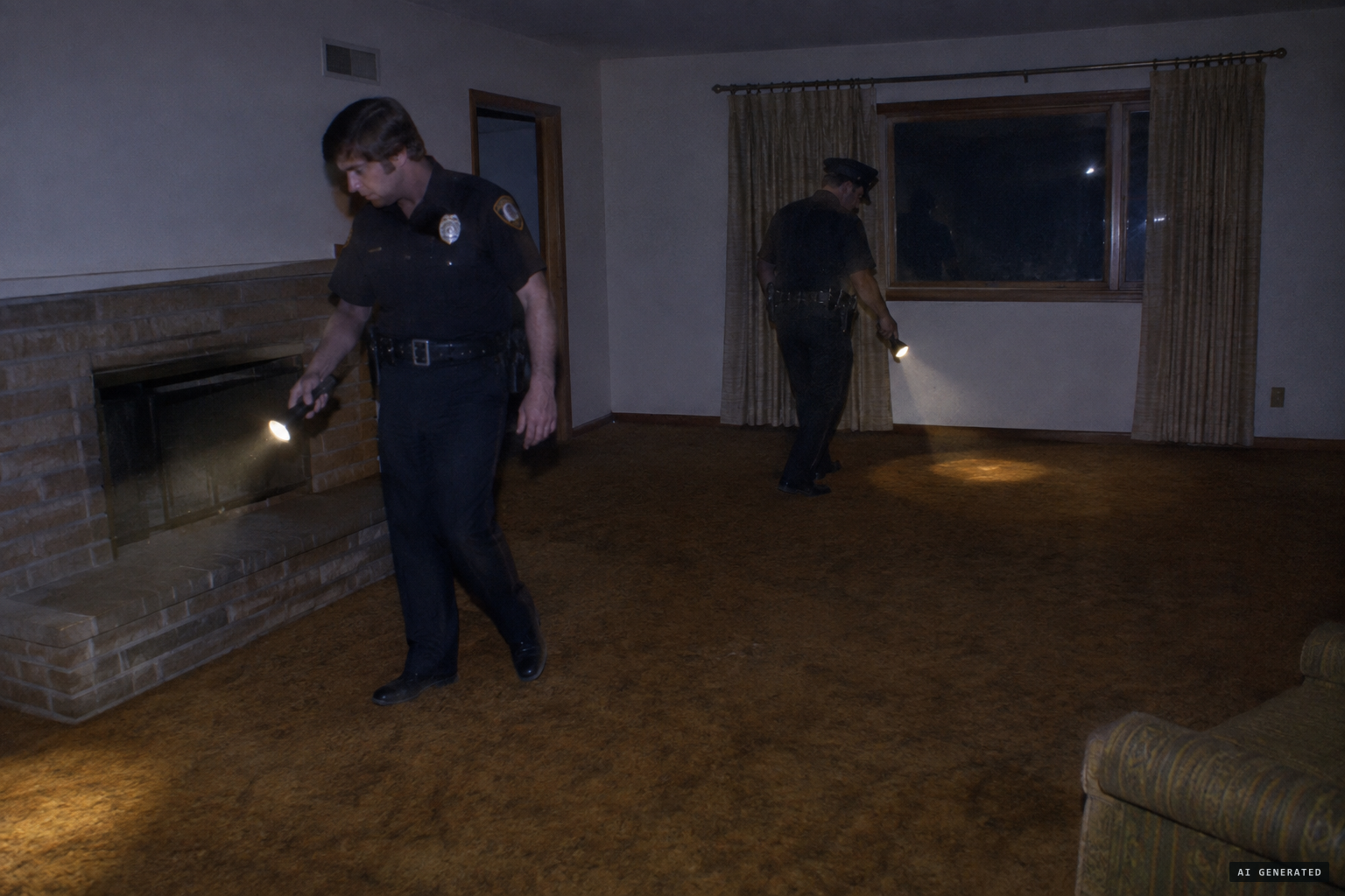 Officers search the house and find nothing
