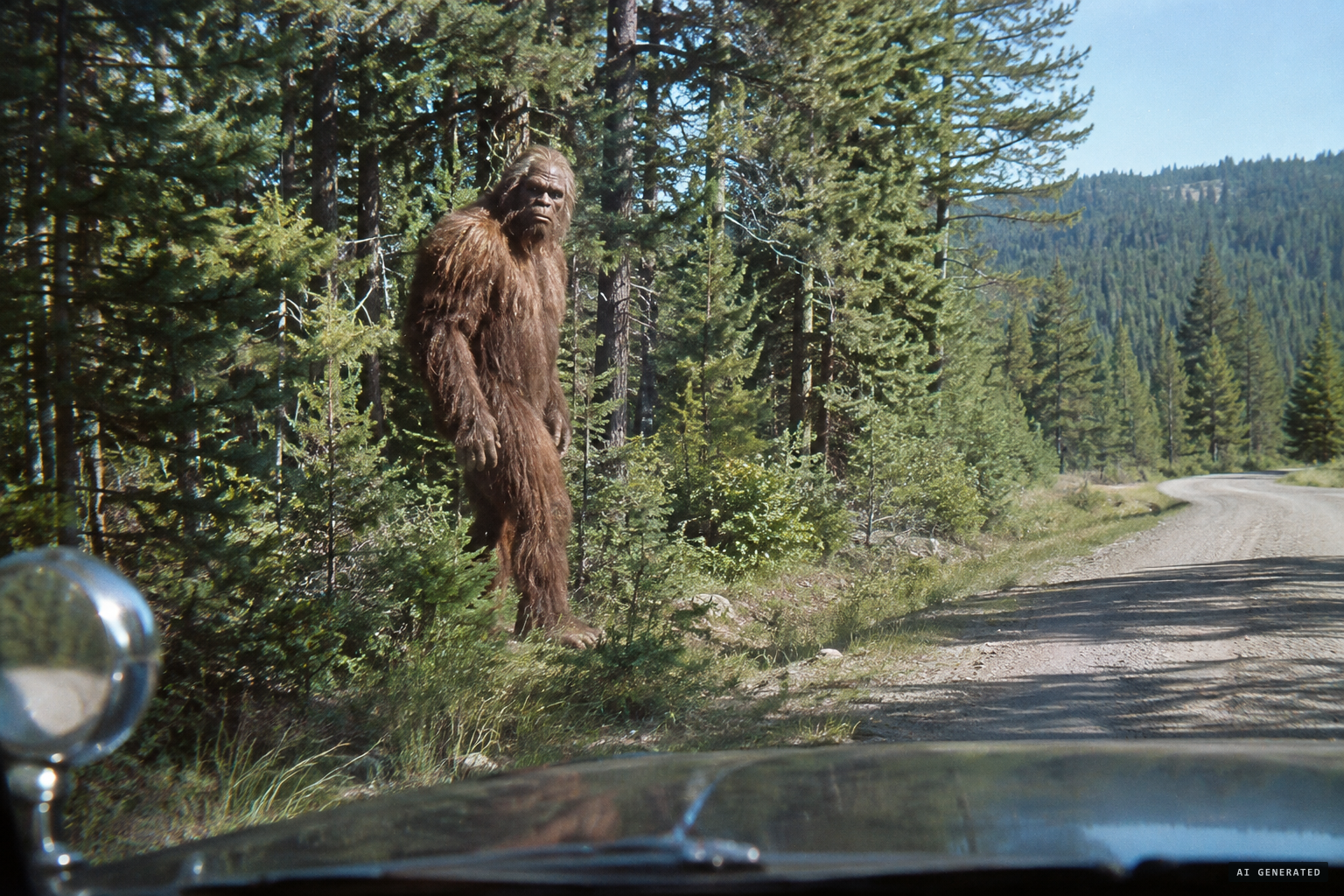 Freeman's report: an upright creature nearly 8 feet tall with reddish-brown hair