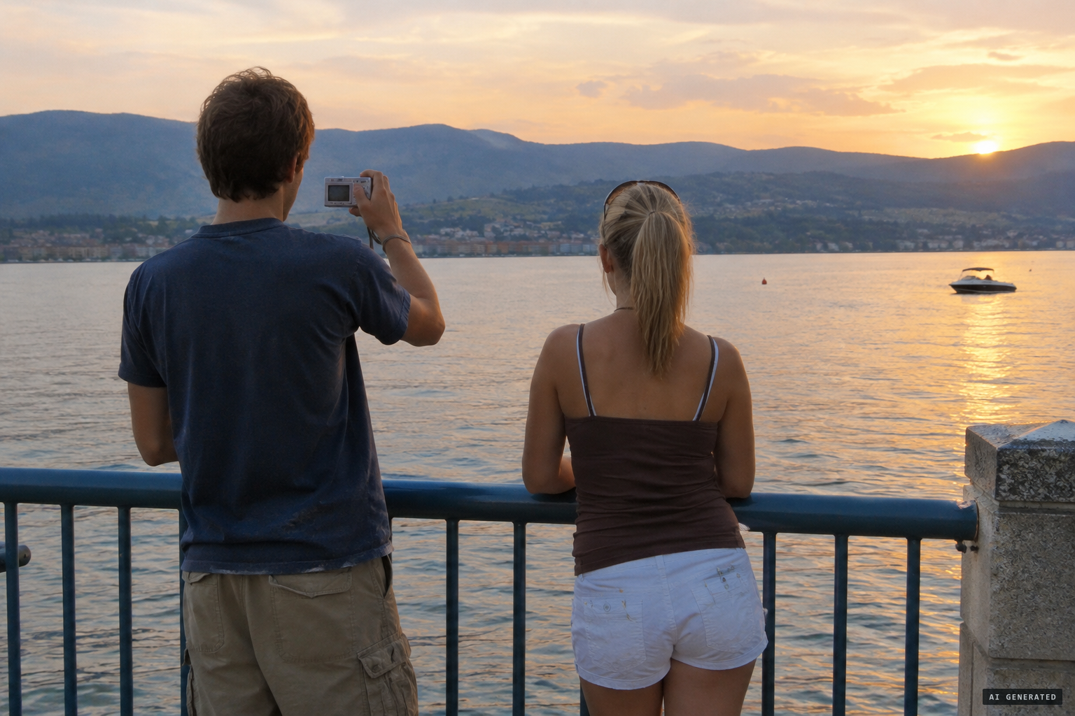 Kelowna artist Sean Viloria and Jessica Weagers by the lake