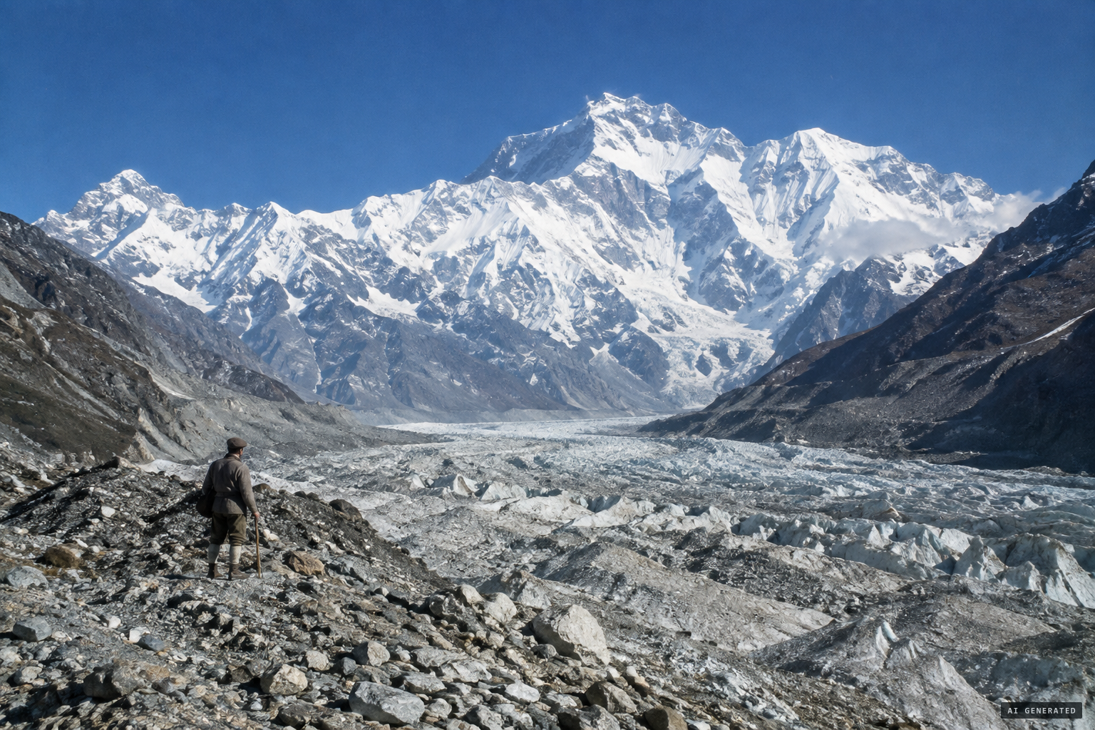 The Zemu Glacier at the base of Kangchenjunga