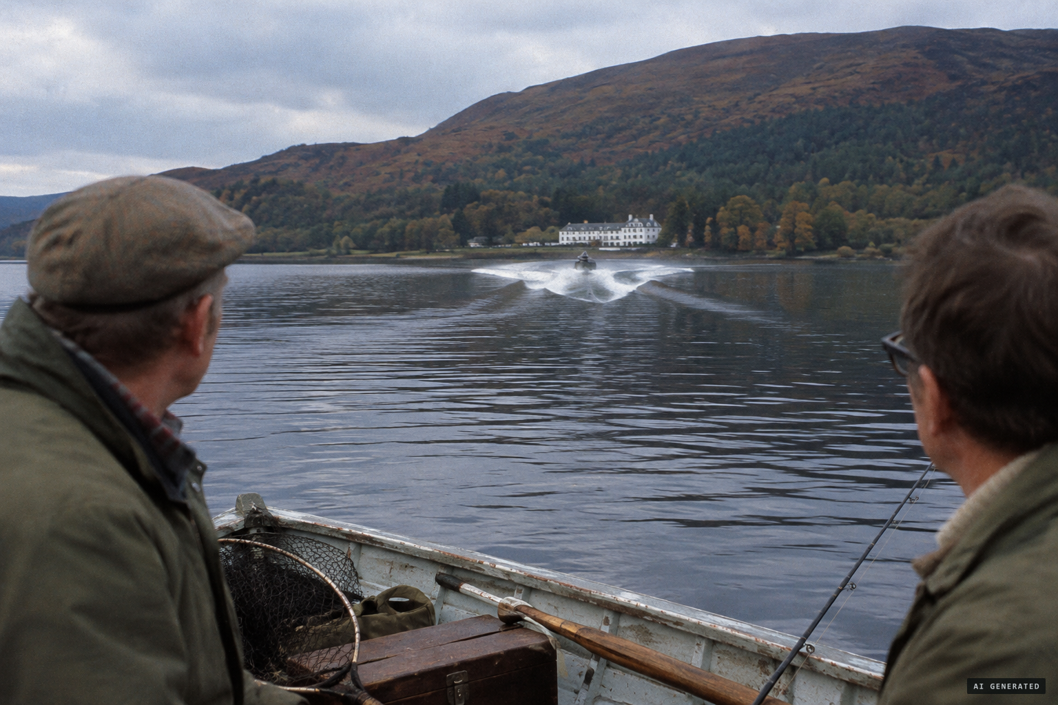 What looked like a speedboat's wake, coming from the direction of the Clansman Hotel