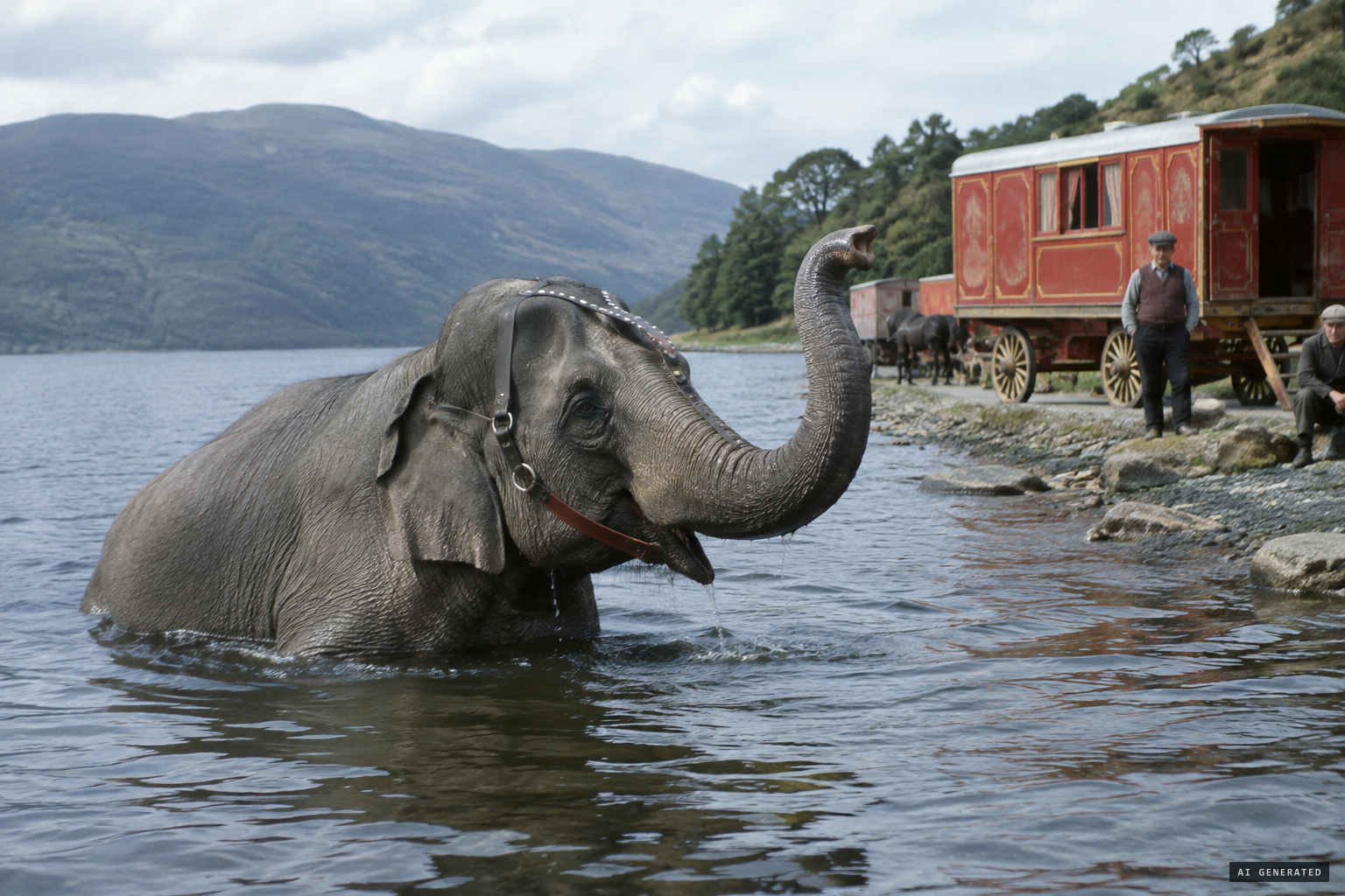 Neil Clark's idea: swimming circus elephants in the 1930s