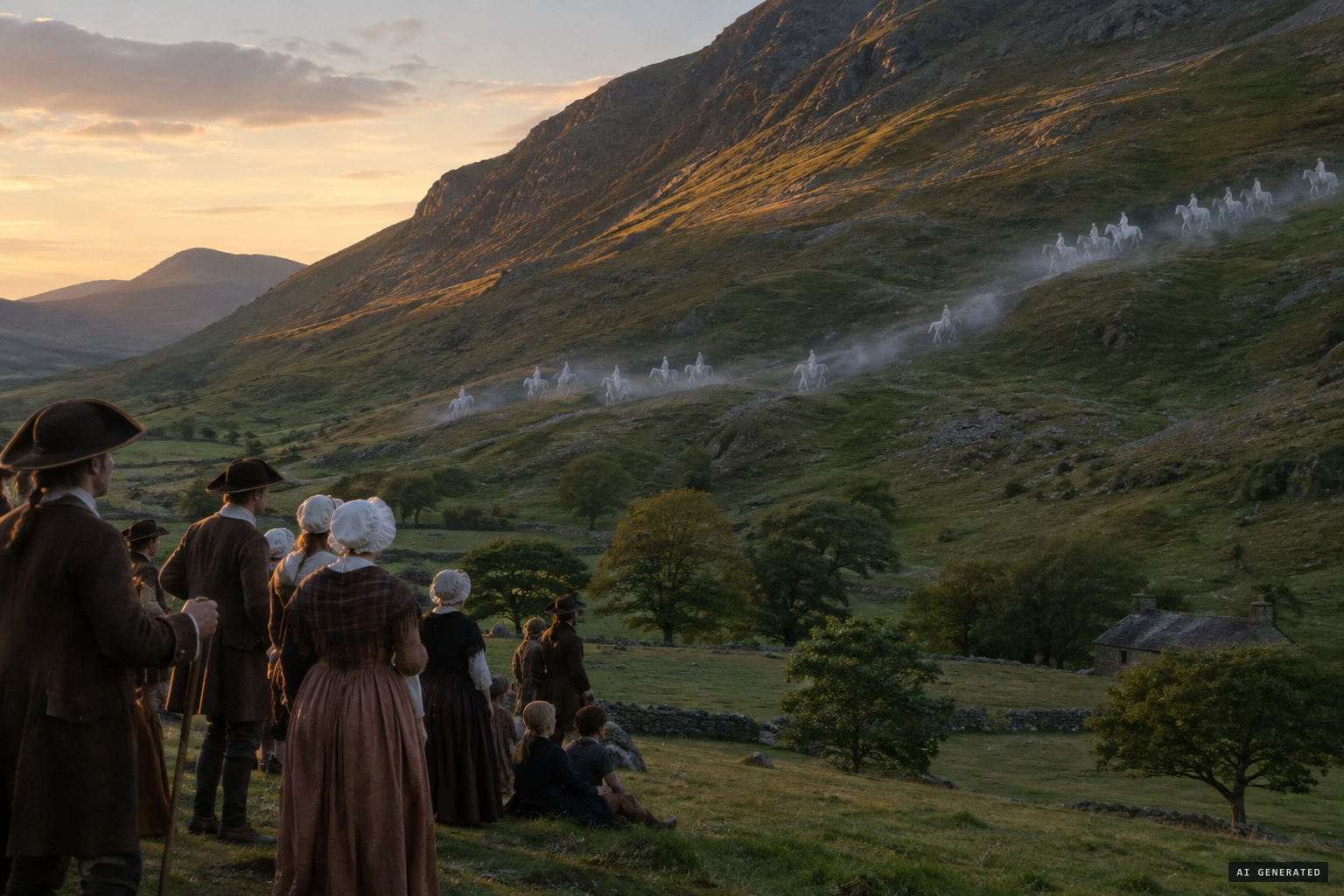 Spectral horsemen watched by about 26 witnesses at Souterfell in 1744