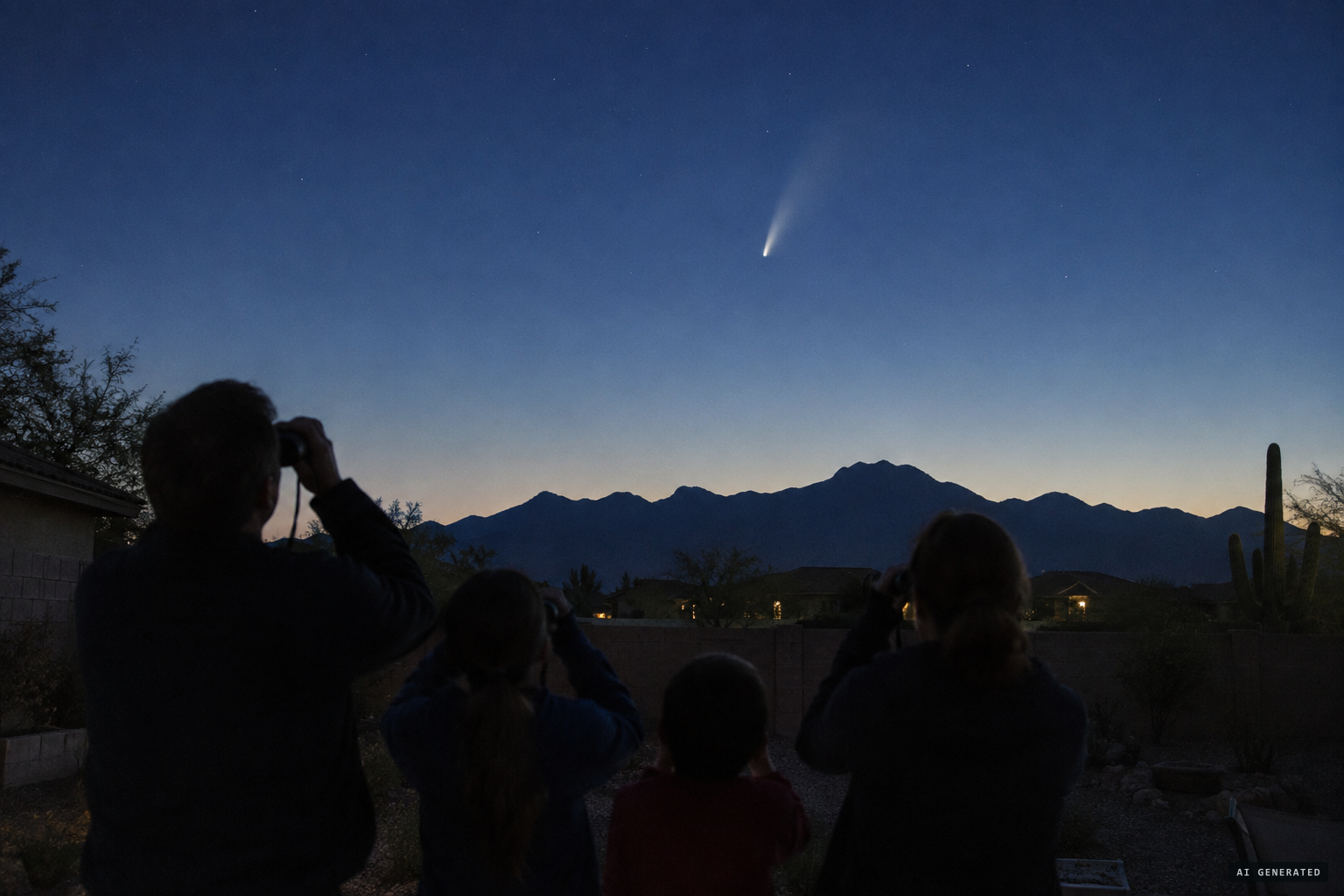 Arizonans outside on 13 March 1997, watching for the Hale-Bopp comet