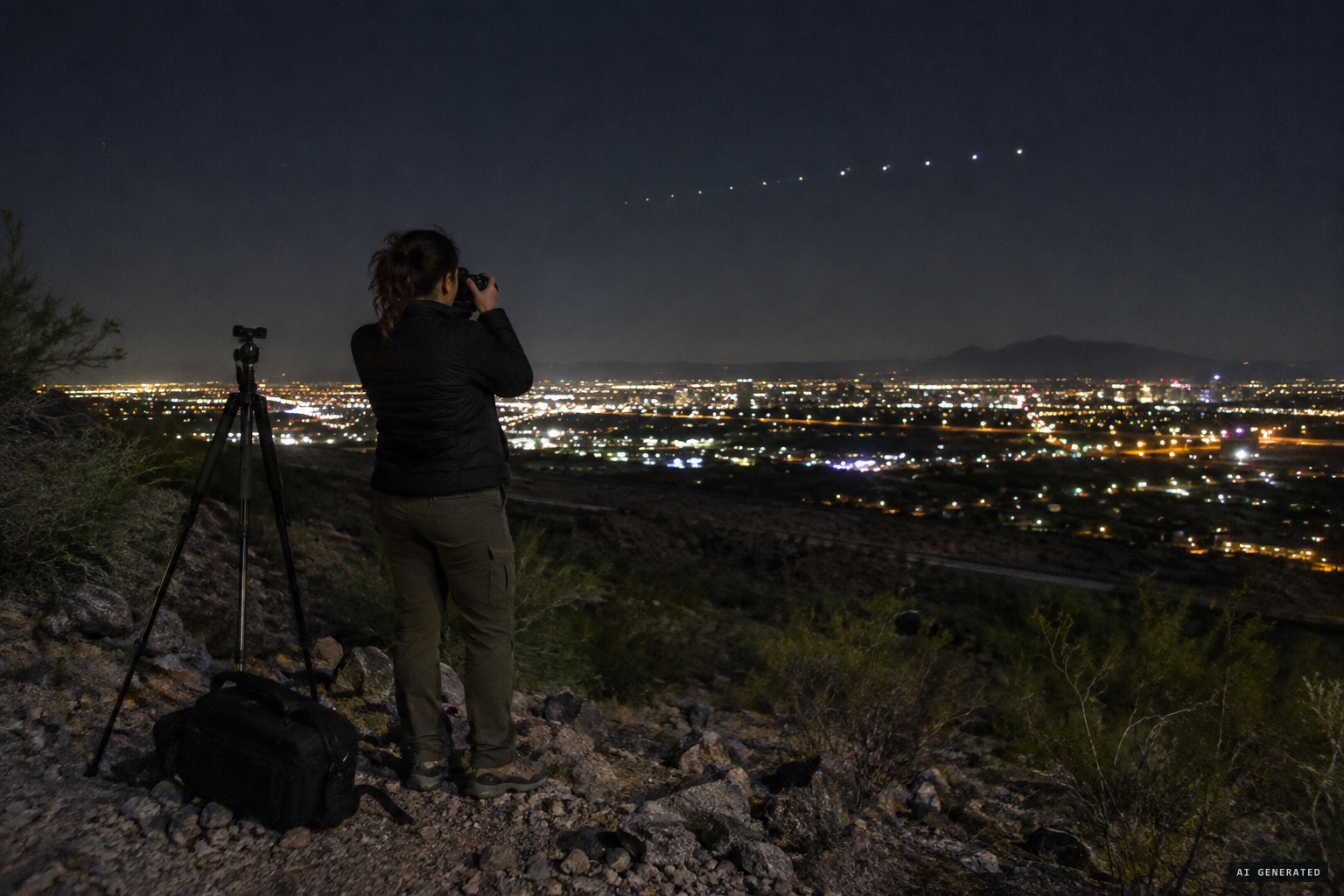 A Phoenix physician photographs the lights that night