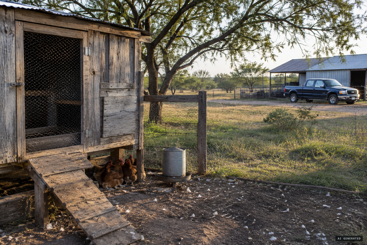 The Canion ranch near Cuero, where something had been taking the chickens for years