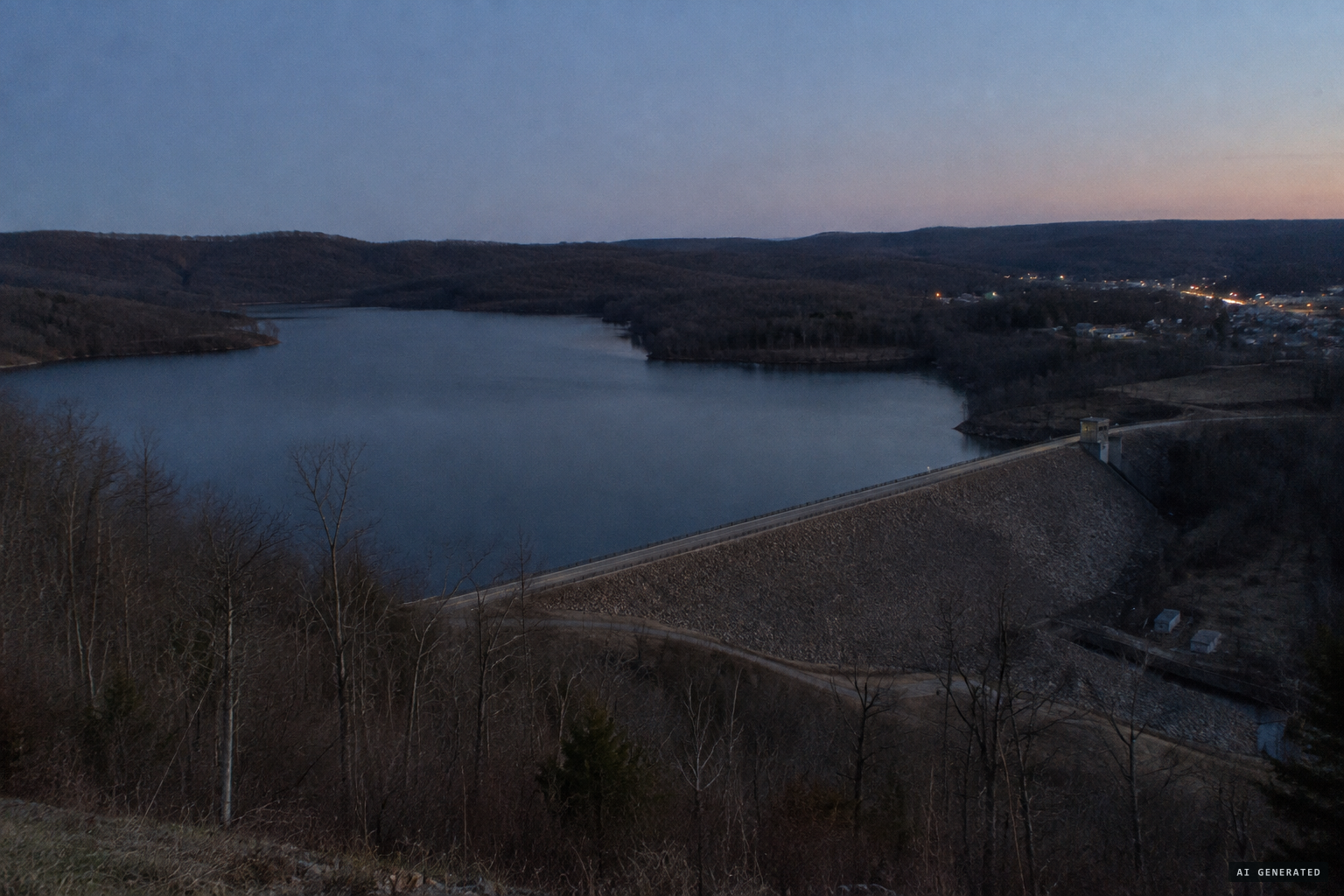 Clearwater Lake and its dam, just west of Piedmont, Missouri