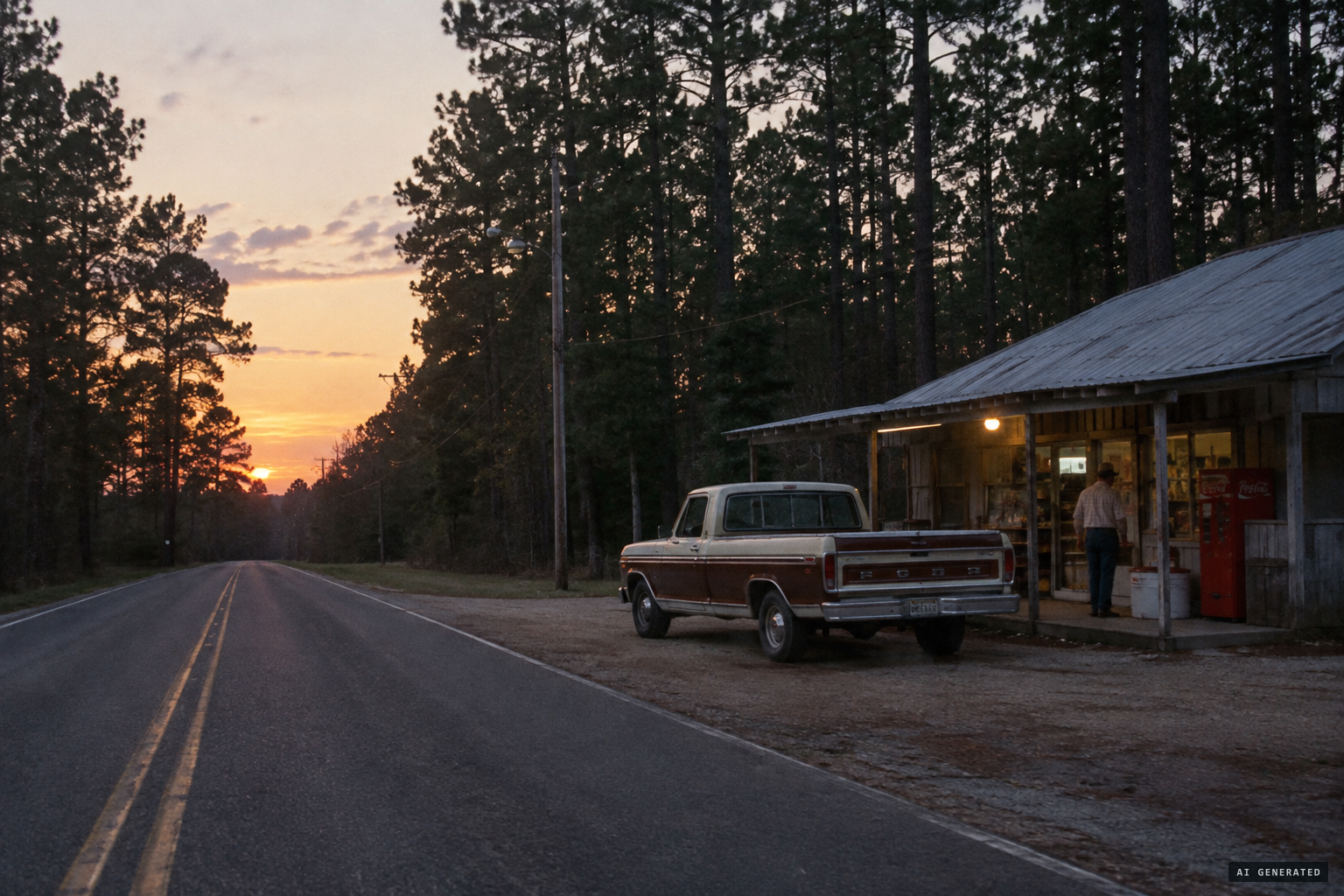 Pine, Louisiana: a small community surrounded by pine forest