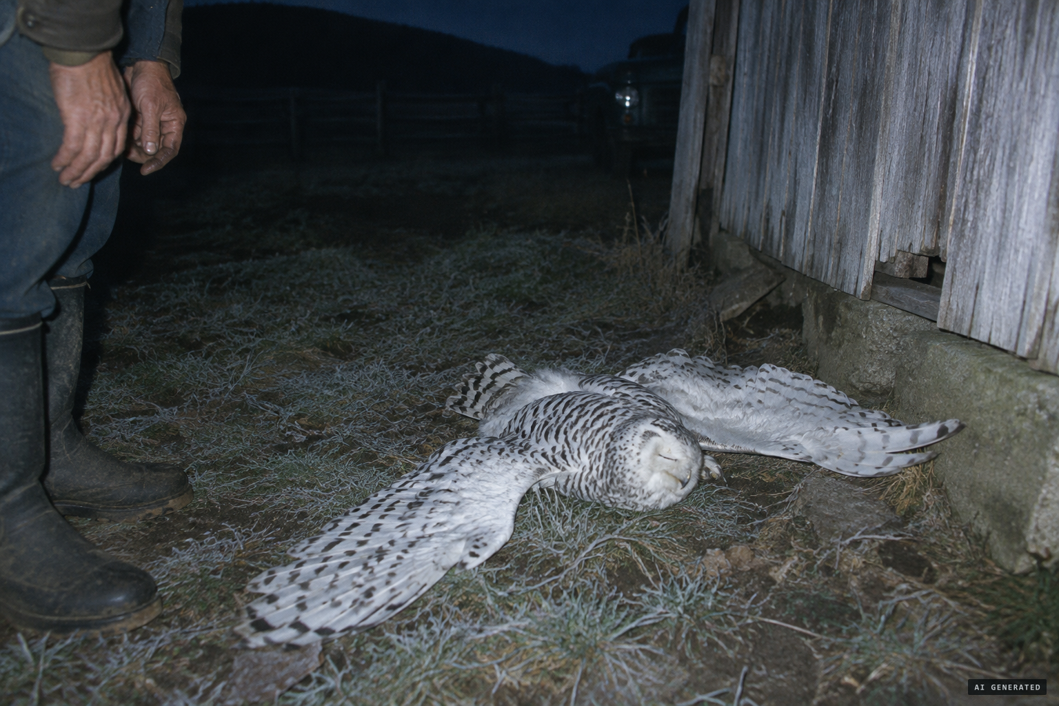 A large owl uncommon to the area