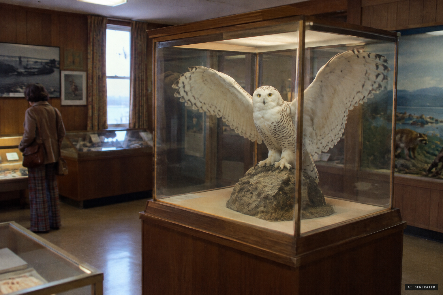The owl, mounted, stayed in Point Pleasant