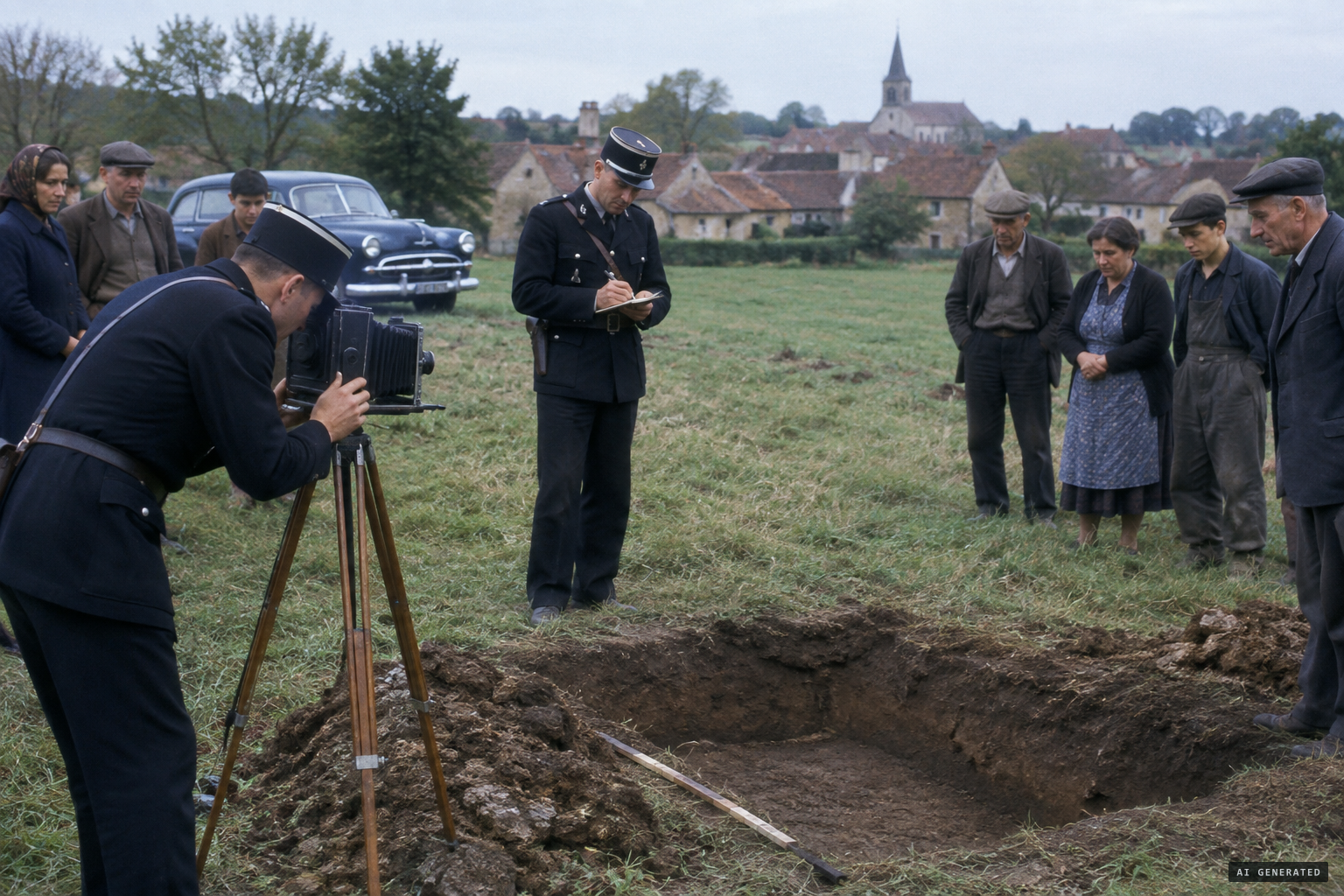 The Saint-Seine-l'Abbaye gendarmes photograph the traces on October 6