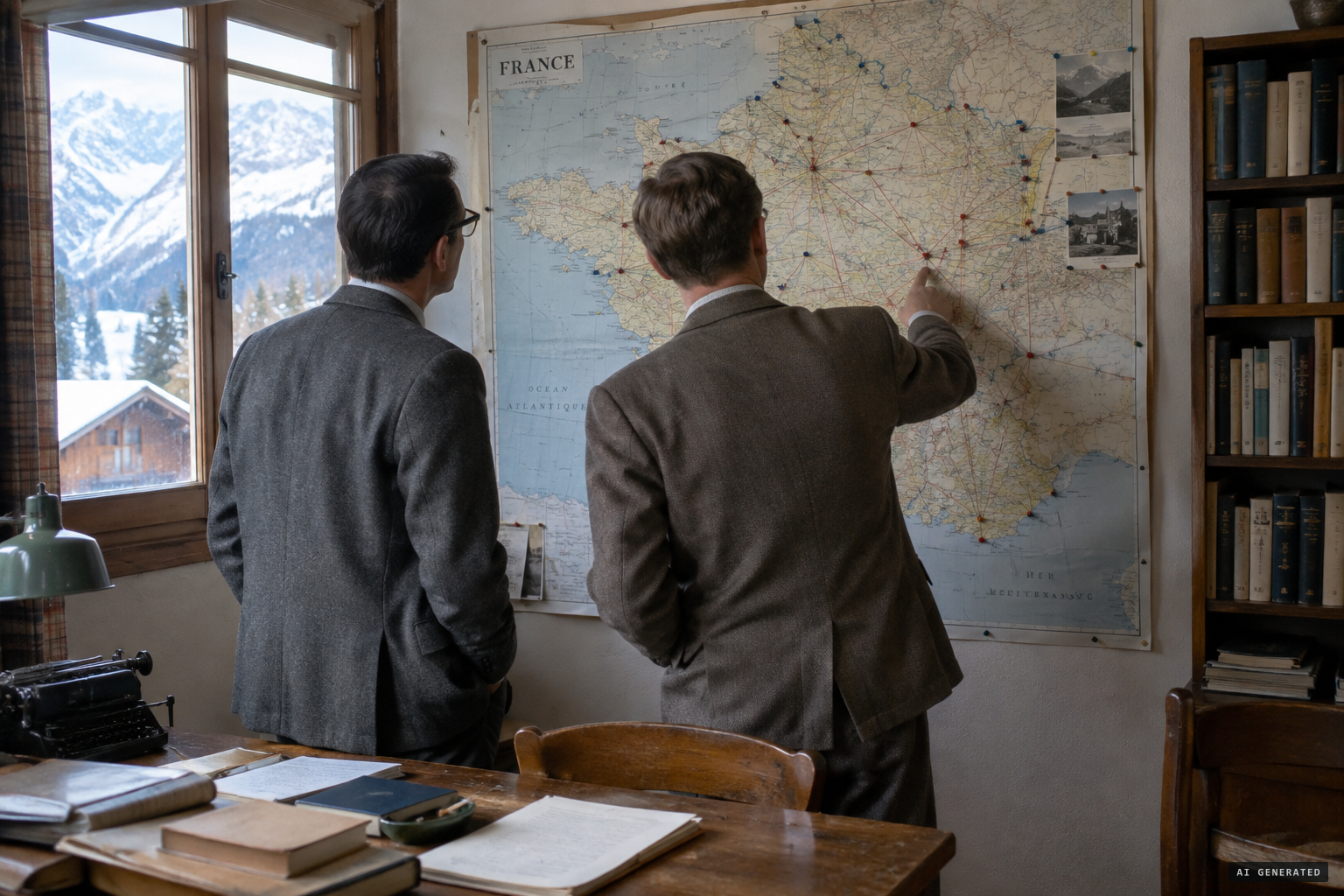 Aimé Michel's sighting map, where lines crossed at Poncey
