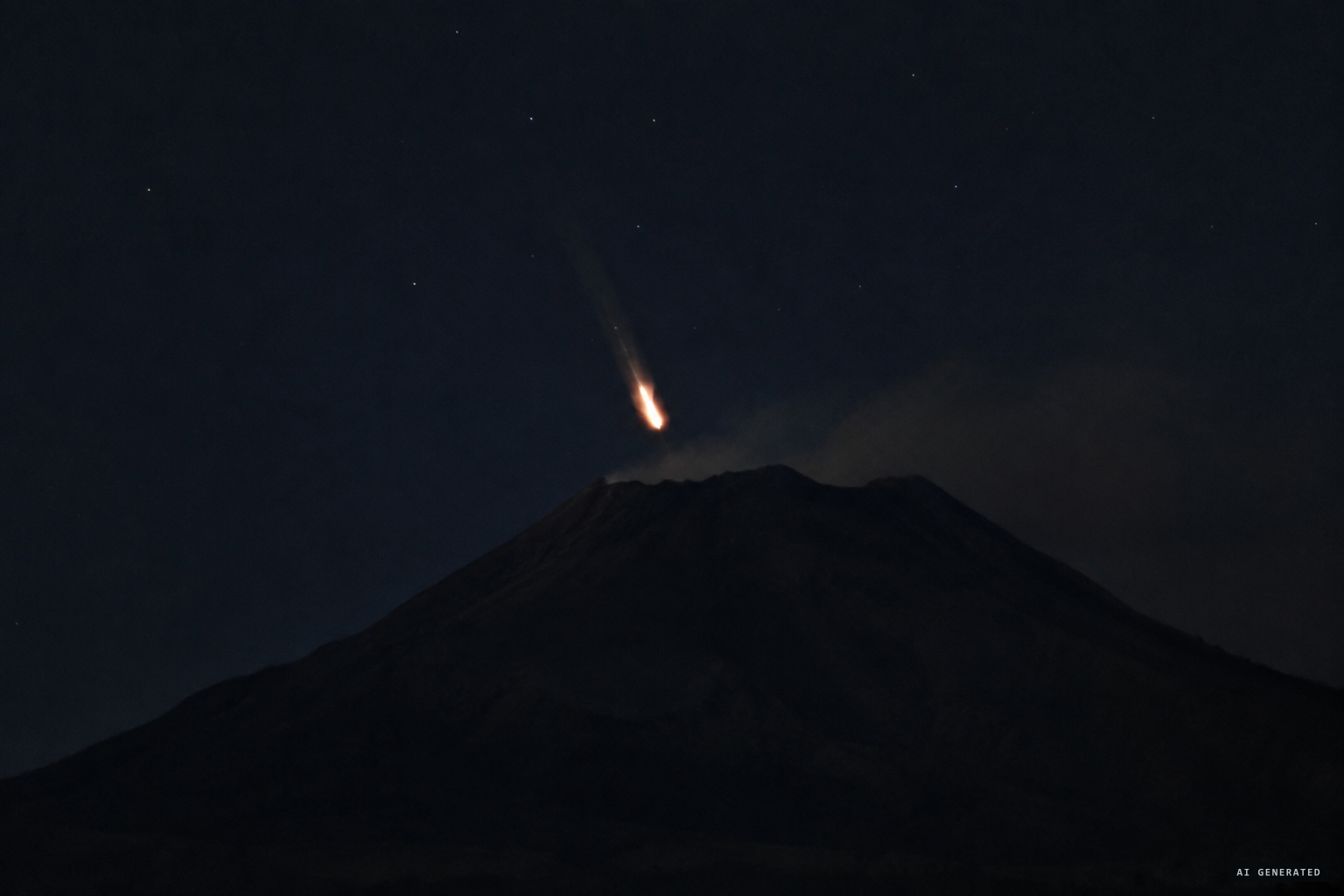 The object streaks downward at high speed