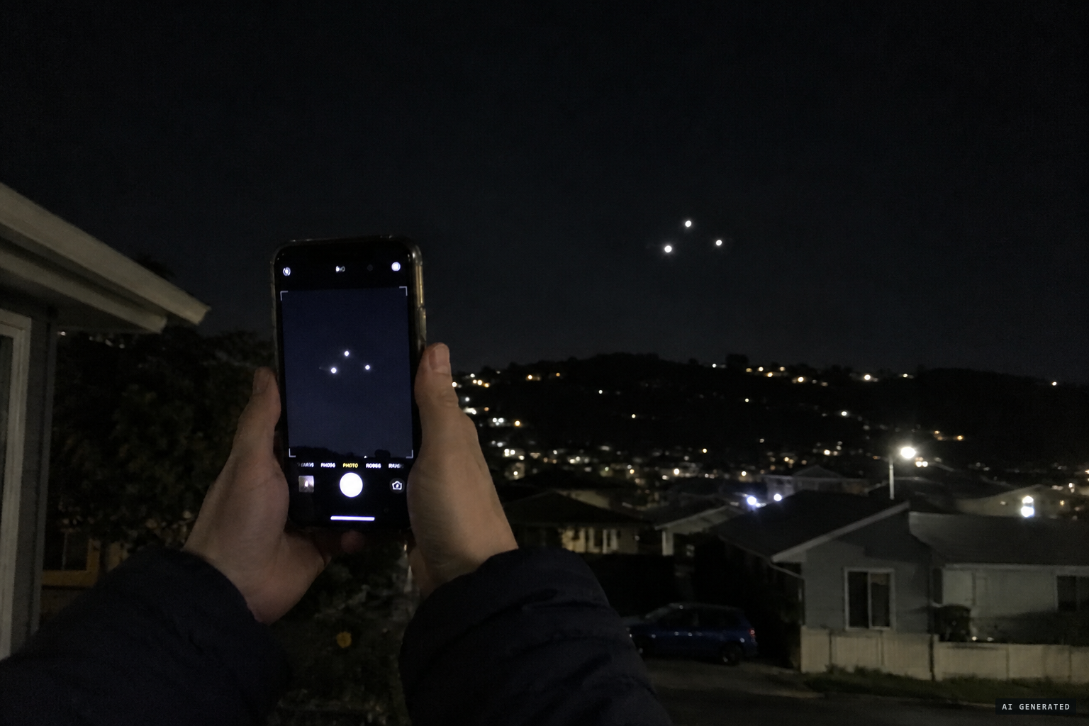 She films a few seconds of footage and takes a still photo