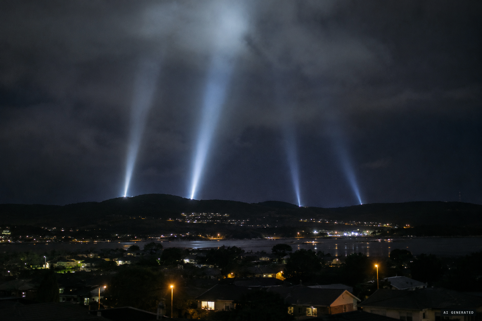One theory: searchlights
