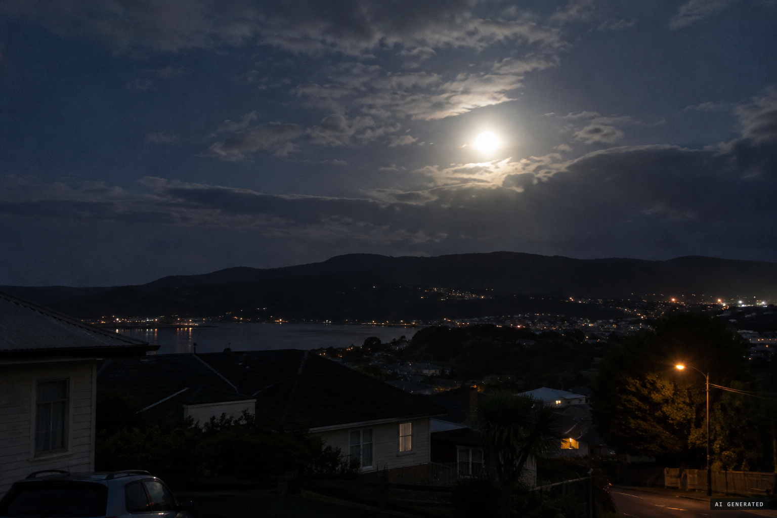 A third idea: the near-full Sturgeon Moon behind clouds
